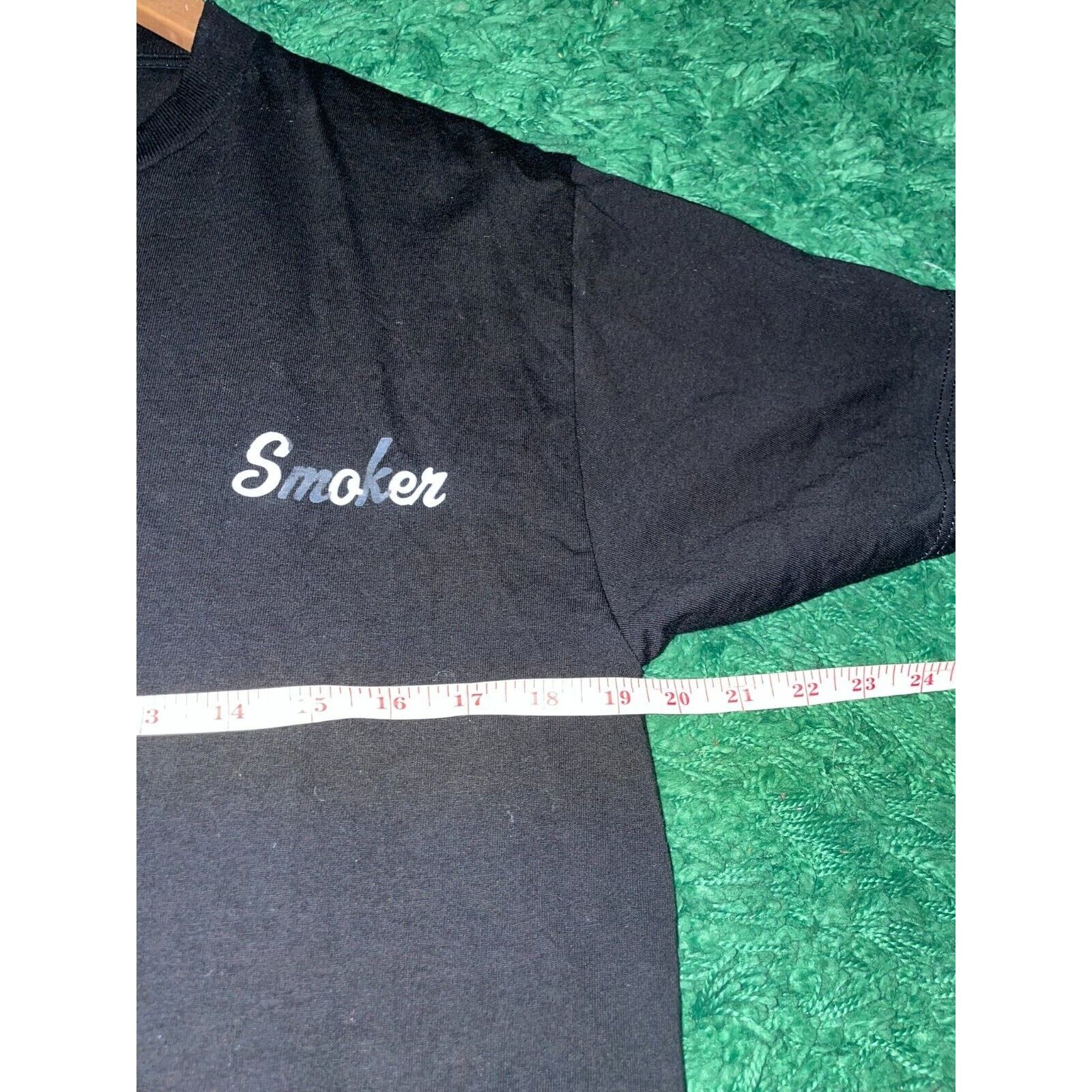 Jerzees Vintage Smoker Shirt Text Black Graphic Tee 90s VTG Medium Size US M / EU 48-50 / 2 - 6 Thumbnail