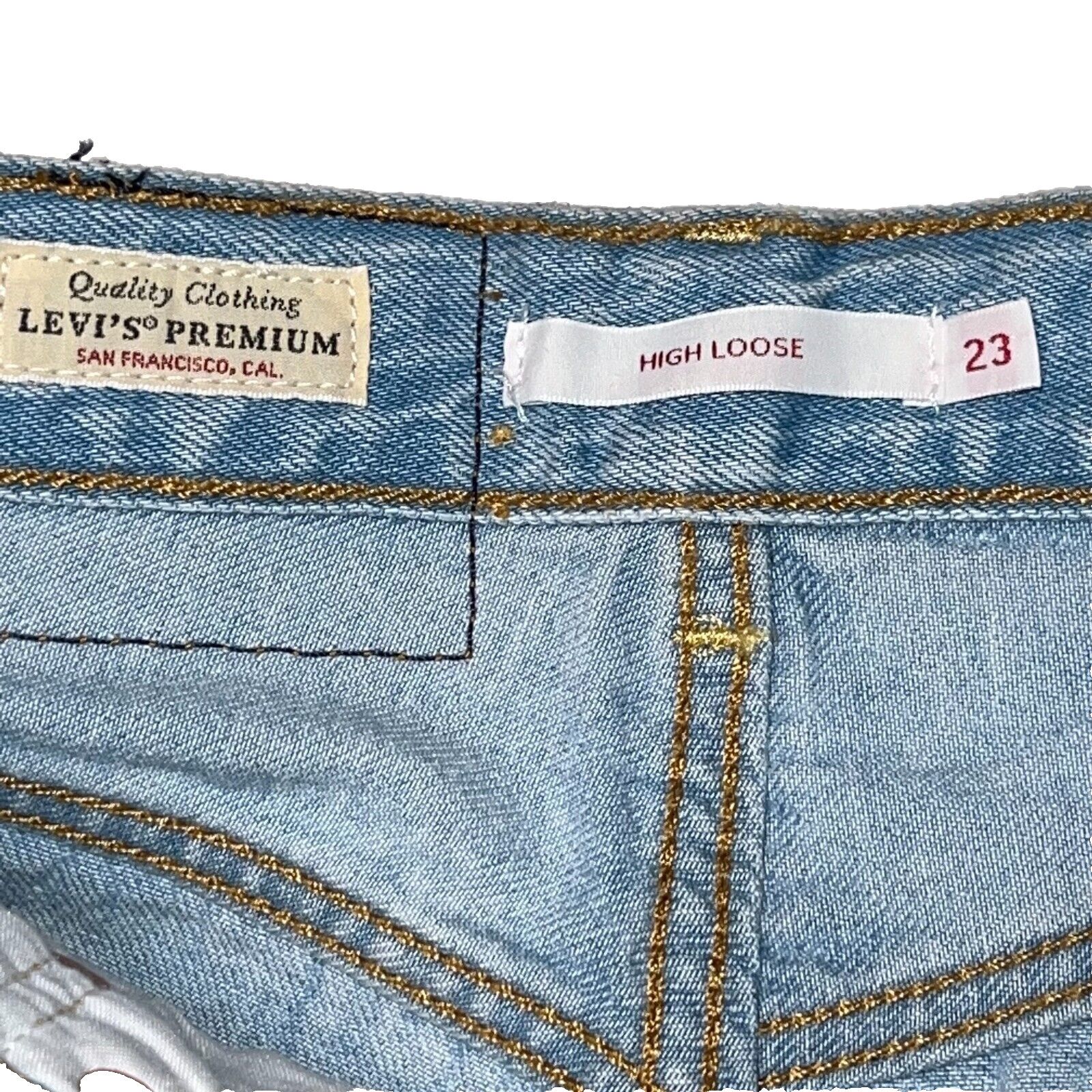 Levi's New Levi’s X Farm High Loose Women’s Jeans Parrot Size 23X31 Size 23" - 7 Thumbnail