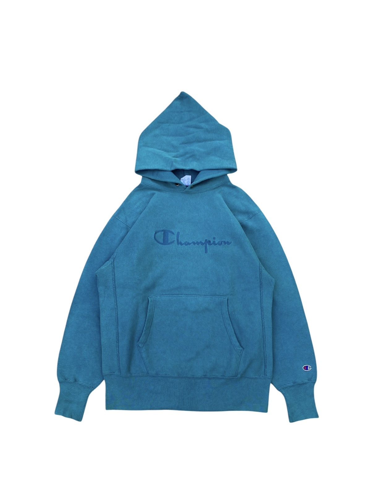 Champion Vintage 90s Champion Reverse Weave Green Script Logo Hoodie Size US L / EU 52-54 / 3 - 1 Thumbnail