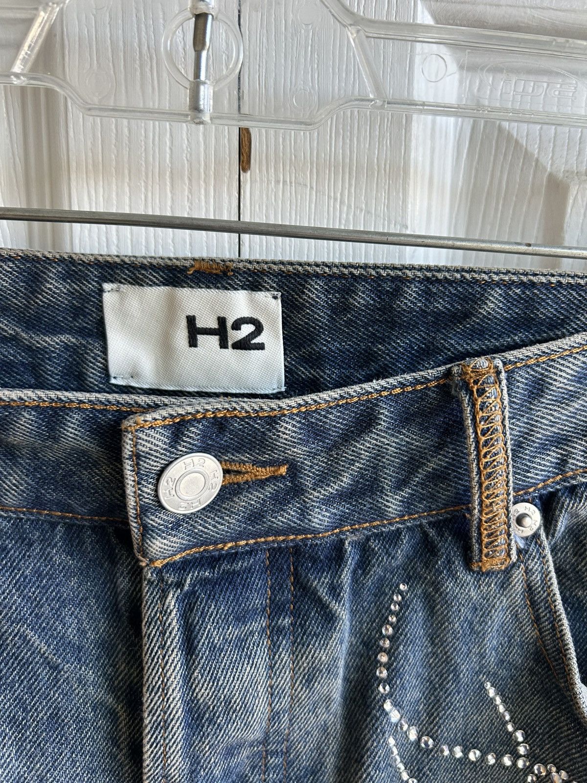 Heron Preston Heron Preston H2 Rhinestone Baggy Denim Jeans Size 36 x 32 Size US 36 / EU 52 - 3 Thumbnail