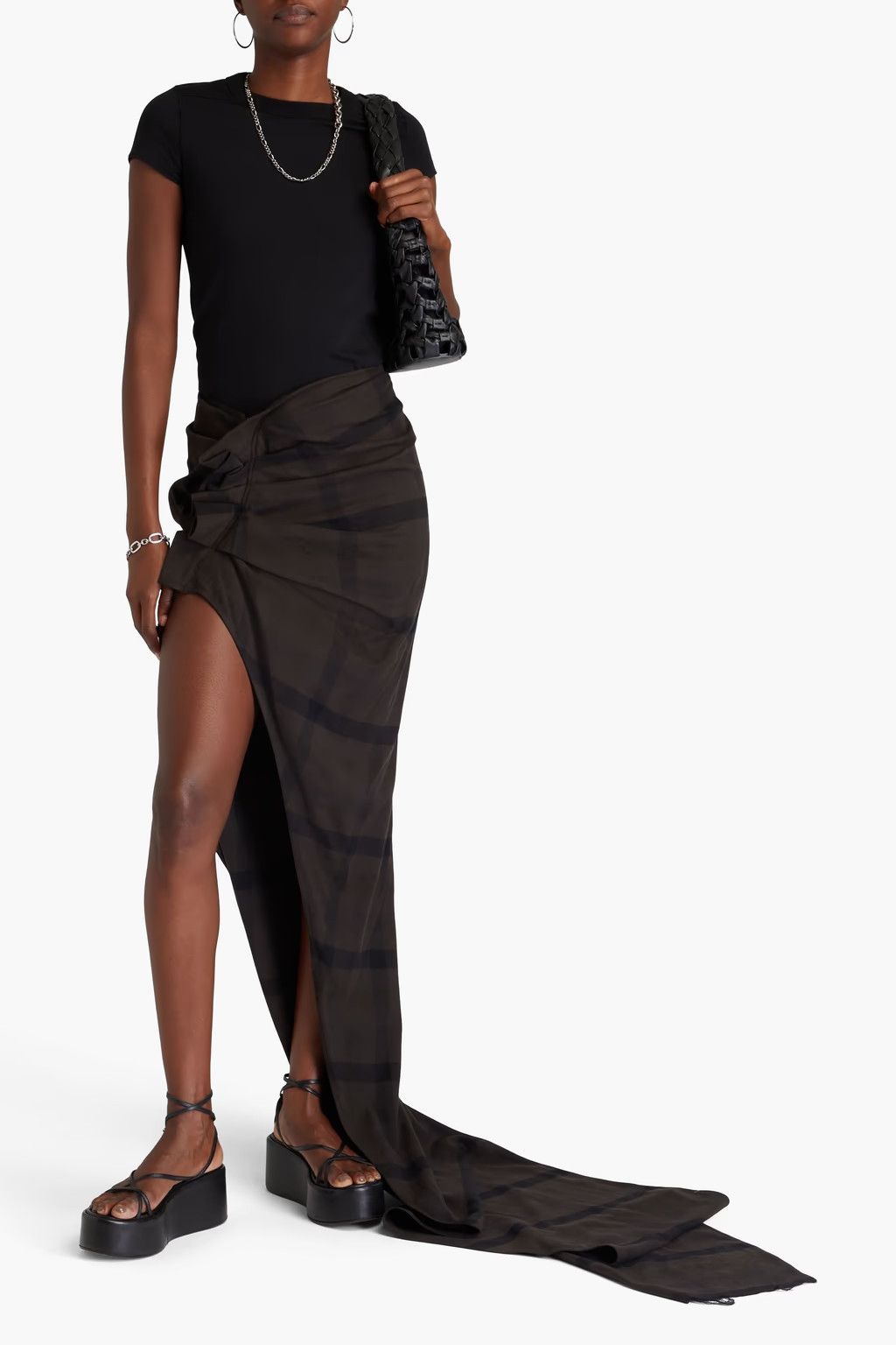 Rick Owens o1y0126 Maxi Skirt in Black Size 27" / US 4 / IT 40 - 2 Thumbnail