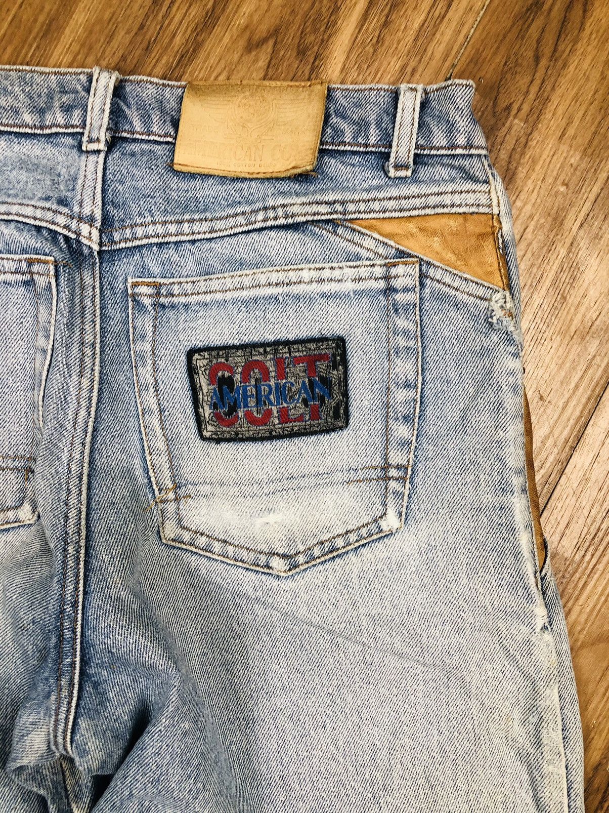Beauty Beast Vintage AMERICAN COLT Jeans 90s - Suede Trim USA (40) Size US 30 / EU 46 - 15 Thumbnail