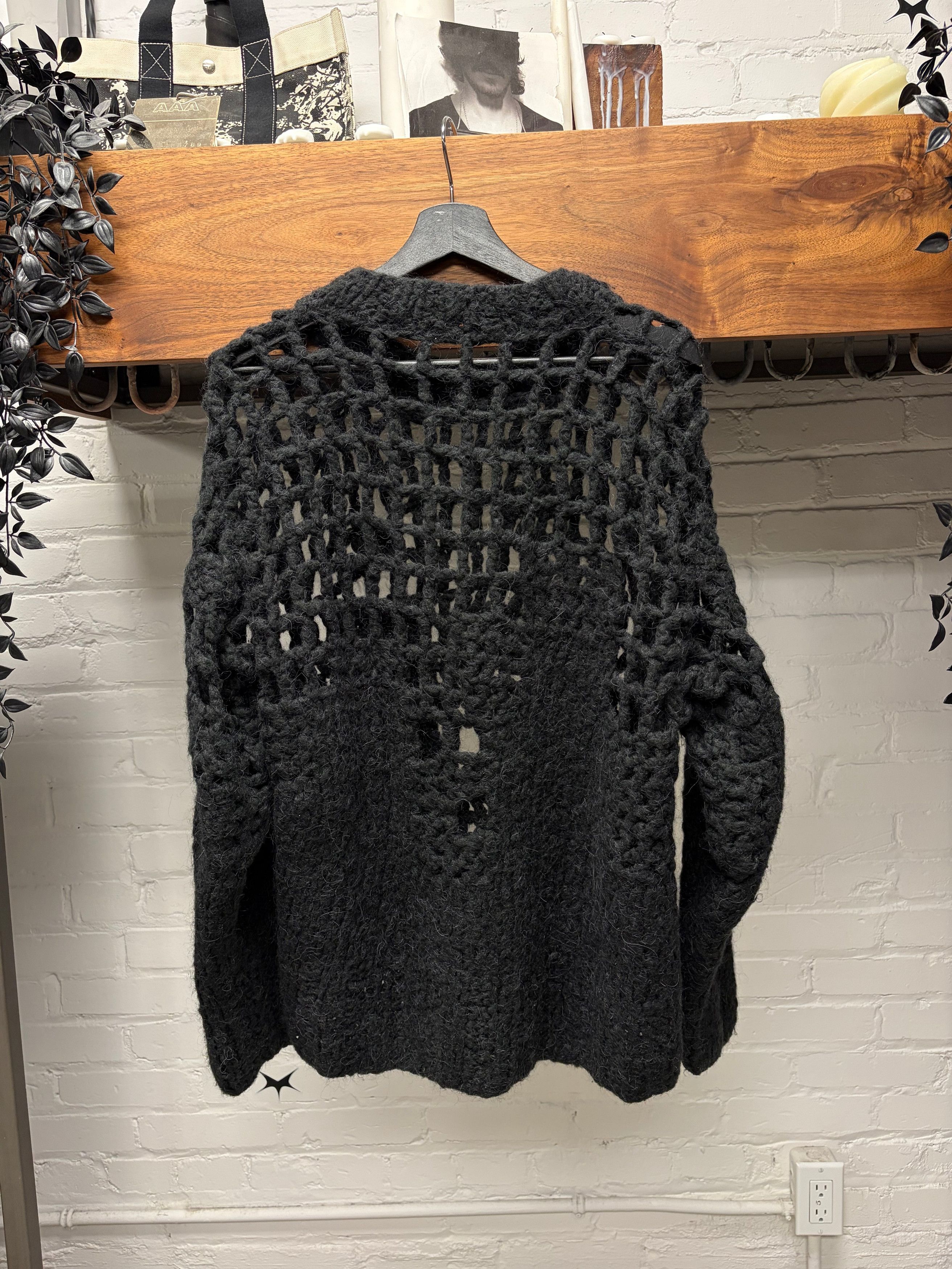 Maison Margiela SS2020 Maison Margiela Loose Gauge Black Distressed Knit Sweater Size US M / EU 48-50 / 2 - 4 Thumbnail