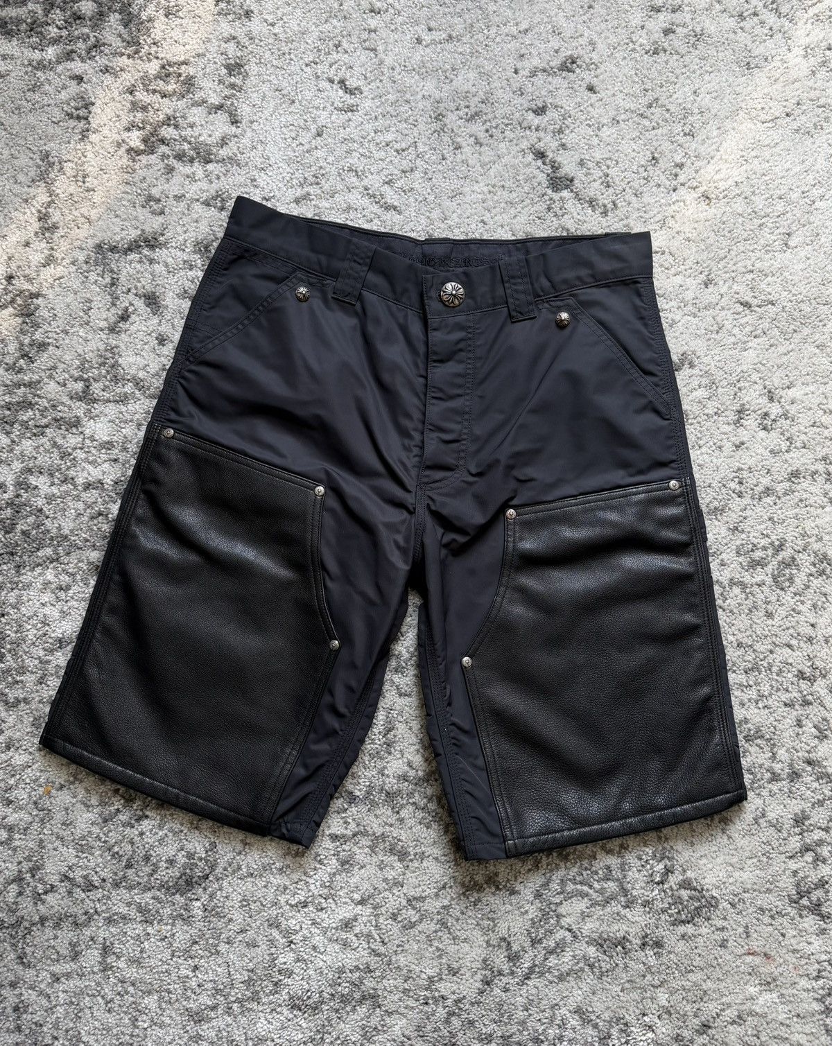 Chrome Hearts Lambskin Leather Nylon Carpenter Shorts Size US 31 - 1 Thumbnail