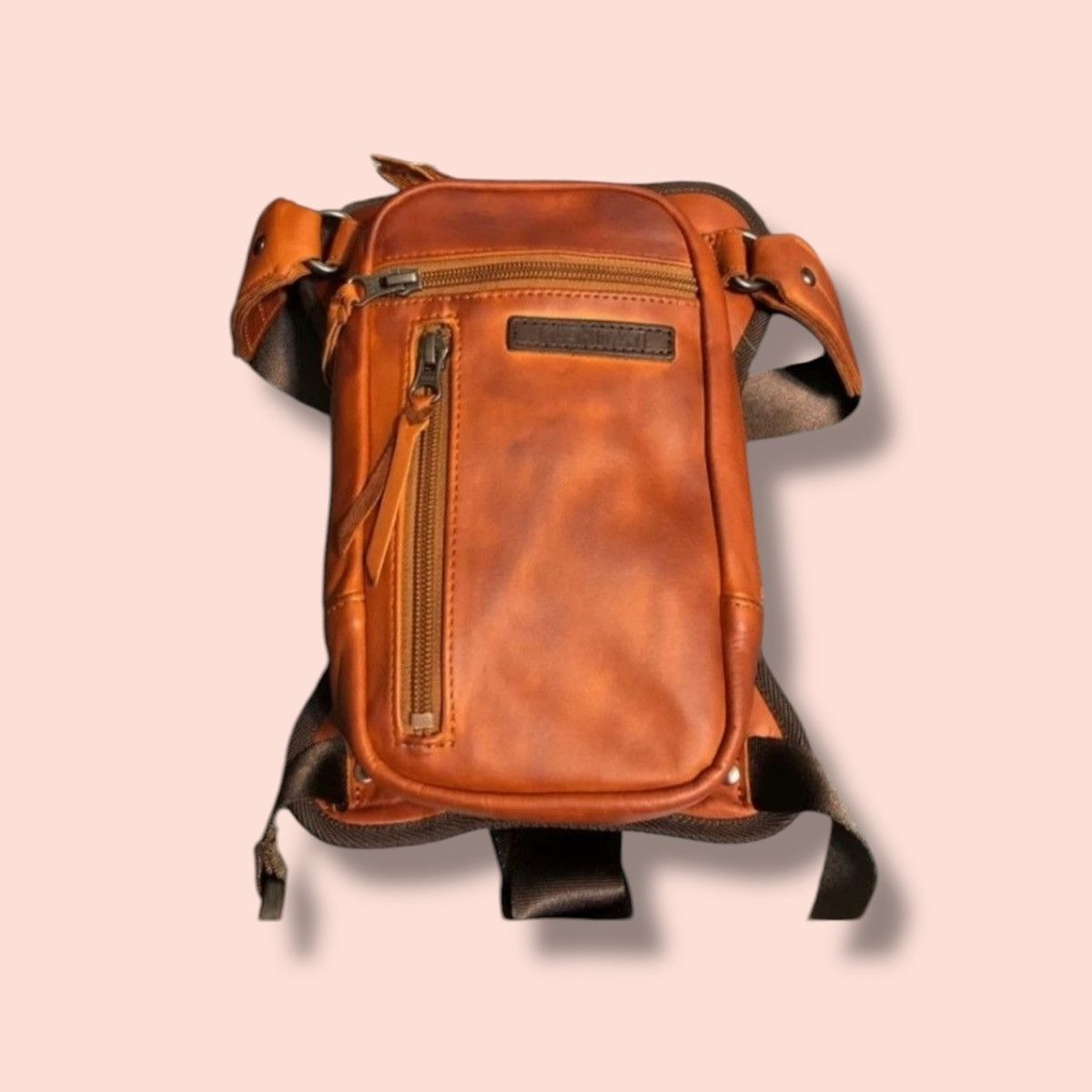 Genuine Leather KUSHITANI : 2 WAY LEATHER MOTORCYCLE/BIKERS LEG BAG Size ONE SIZE - 4 Thumbnail
