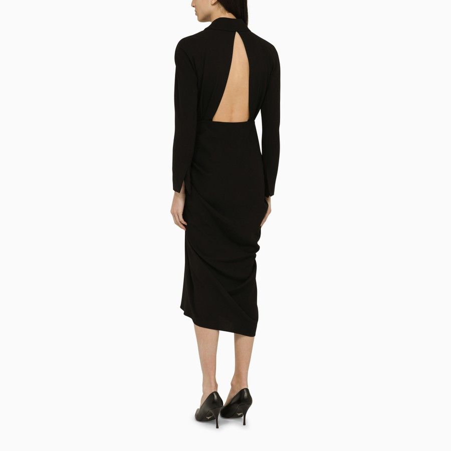 Dries Van Noten o1d2blof0824 Wool-blend Dress in Black Size XS / US 0-2 / IT 36-38 - 3 Thumbnail