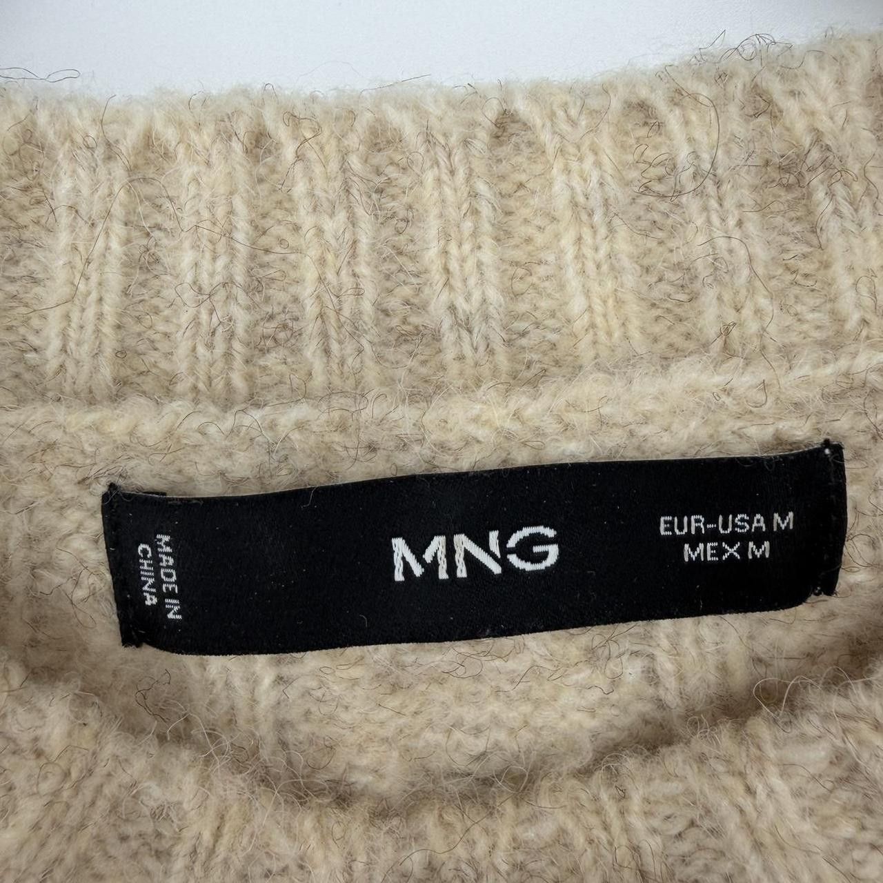 Mango Mango Womens Cable Knit Sweater Beige Size M / US 6-8 / IT 42-44 - 3 Thumbnail