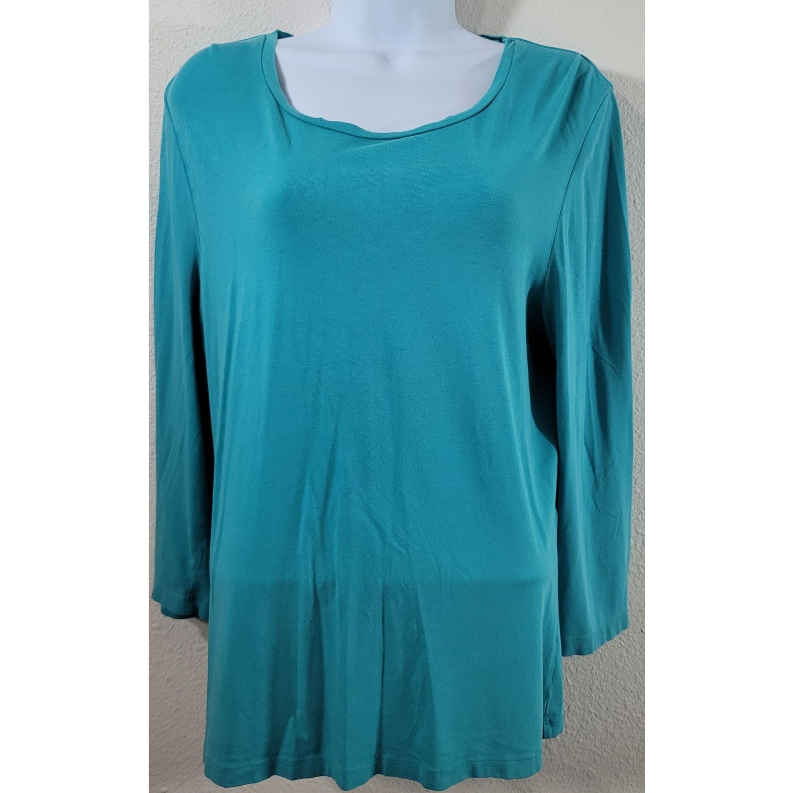 Other Chico's Teal True Color Tee Slub Knit Top 1 Medium Stretch Size M / US 6-8 / IT 42-44 - 5 Thumbnail