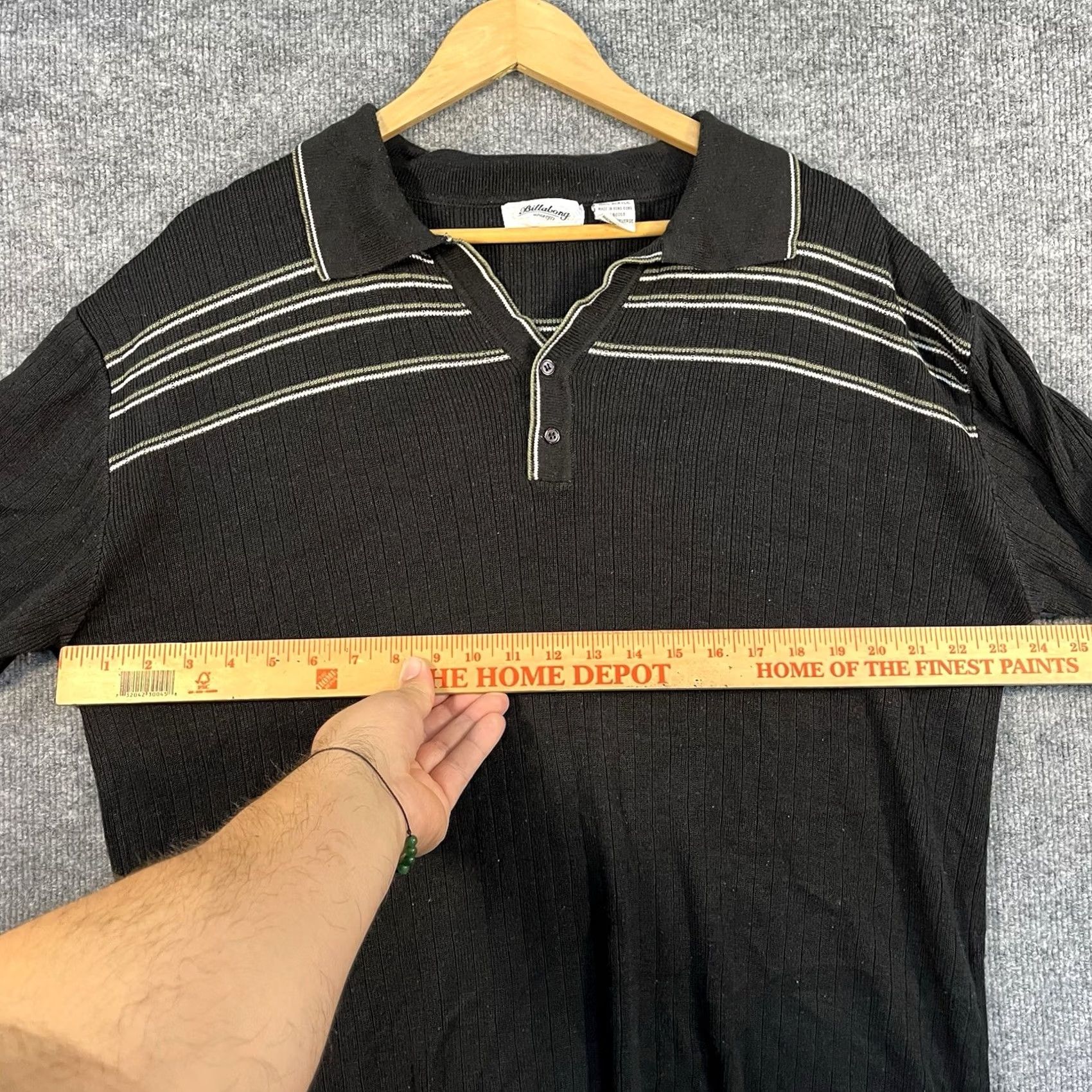 Billabong VINTAGE Billabong Polo Shirt Mens Large Black Surf Skate Striped Terry Cloth 90s Size US L / EU 52-54 / 3 - 5 Thumbnail