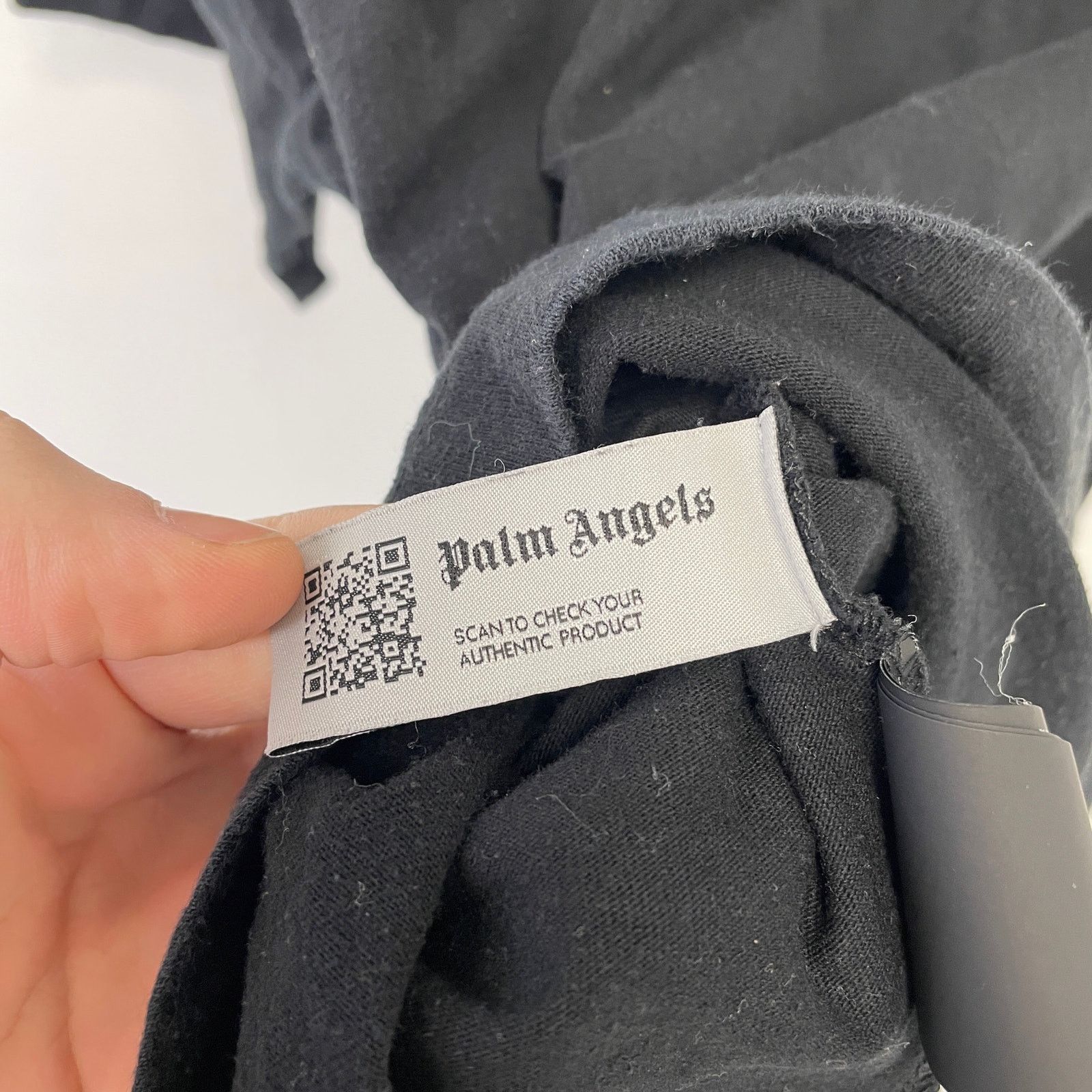 Palm angels curved back print collar logo tee