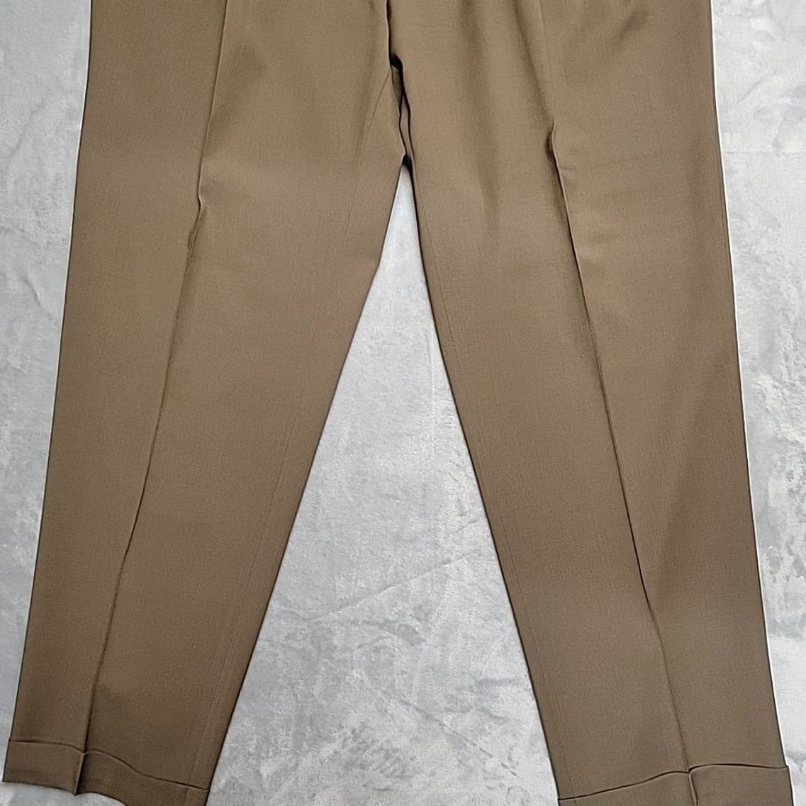 Lands' End Lands' End Angelico Dress Pants Mens 40x31 Brown 100% Tasmanian Wool Pleated Italy Cuffed Dress Pants Mens Brown Wool Pleated Italy Tasmanian Vintage? Size US 40 / EU 56 - 2 Thumbnail