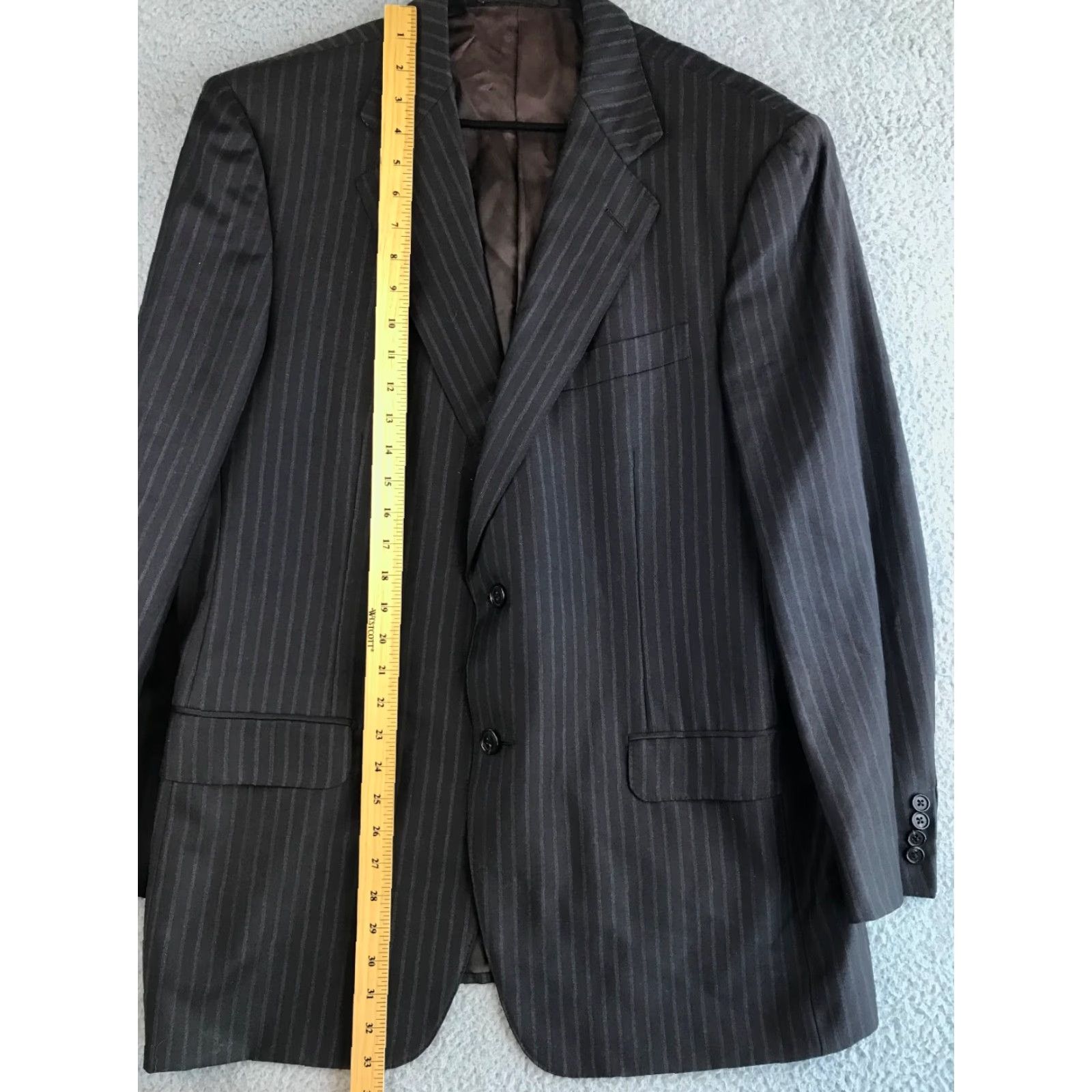 Ermenegildo Zegna VINTAGE? Ermenegildo Zegna Blazer 54R Brown Striped Single-Breasted Suit Jacket Mens Suit Jacket Clean Size 54R - 3 Thumbnail