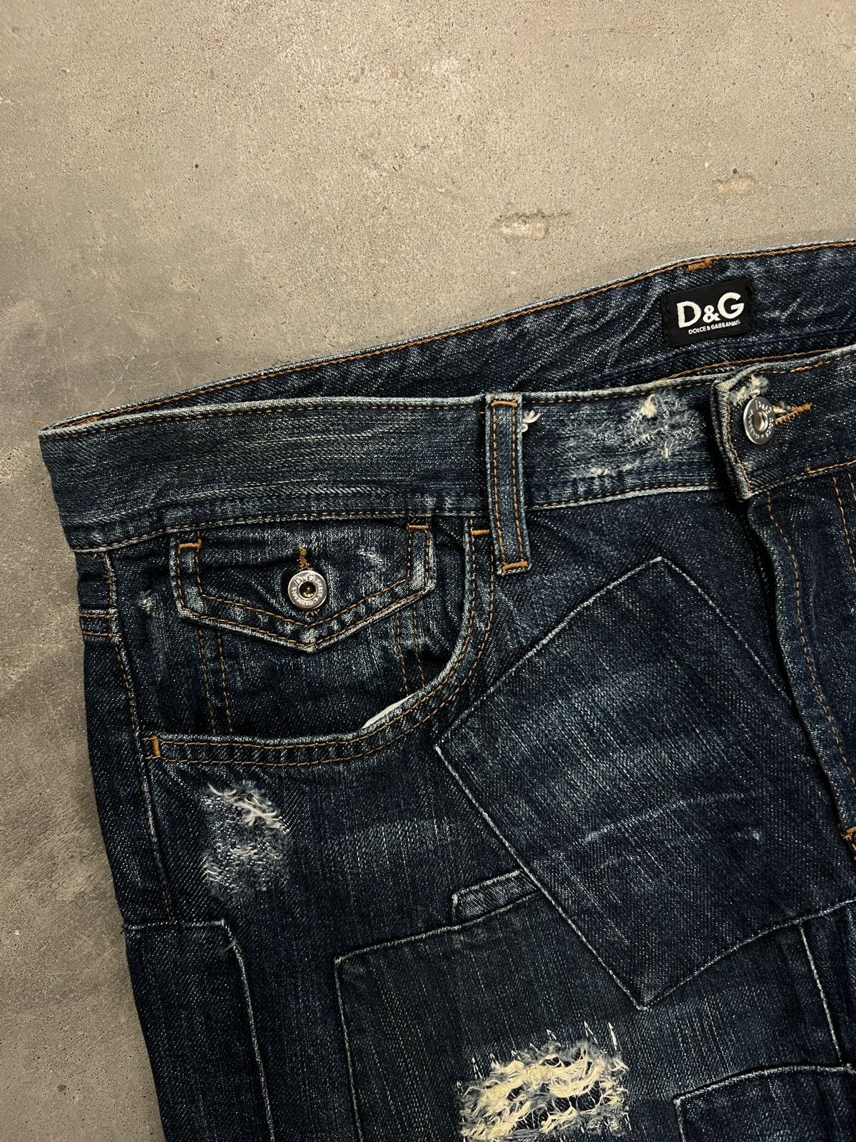 Dolce & Gabbana 00s Vintage Dolce & Gabbana Patchwork Jeans Size US 33 - 4 Thumbnail