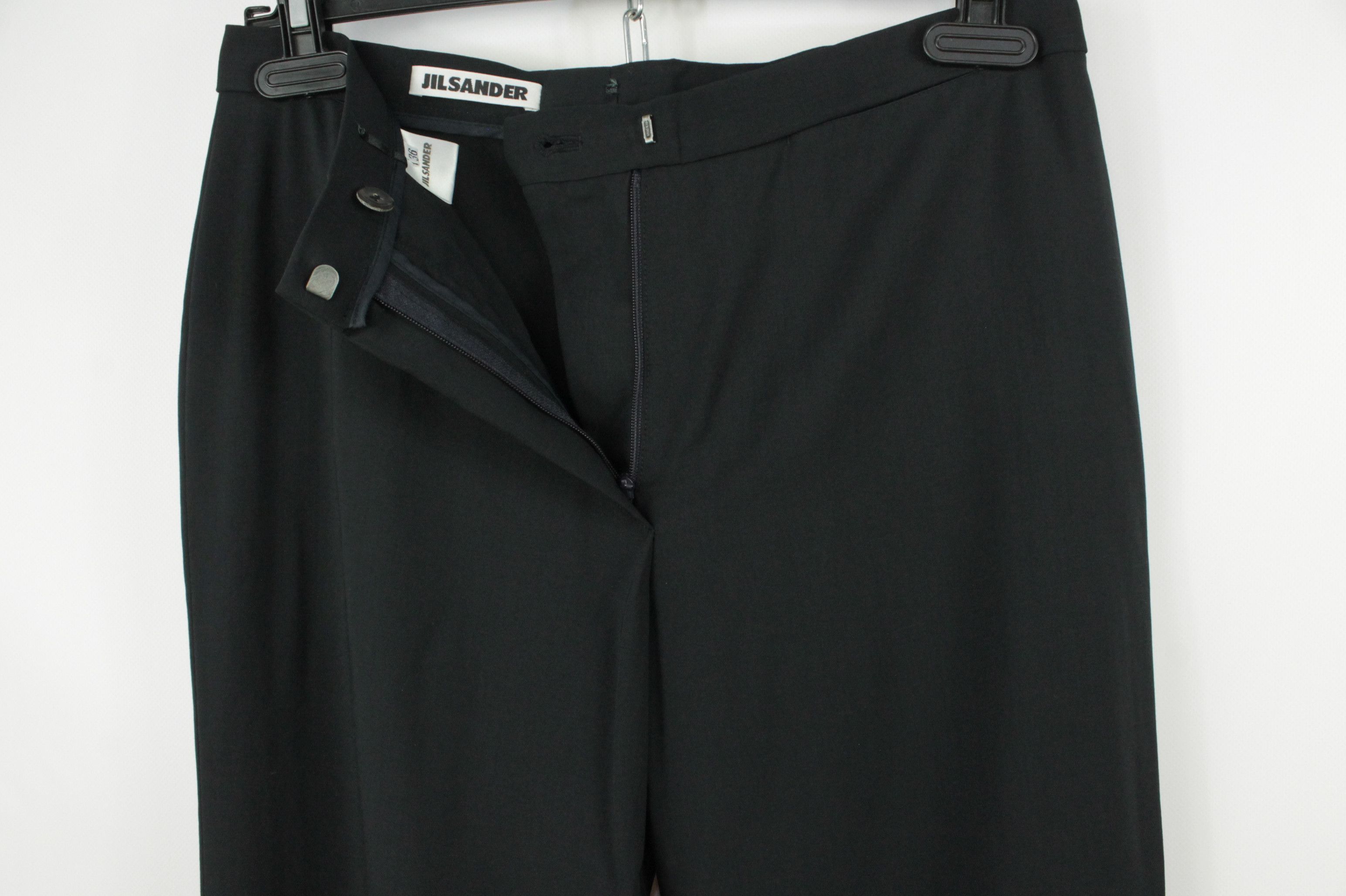 Jil Sander Jil Sander Black Wool Wide Leg High Waist Women's Pants Size 28" / US 6 / IT 42 - 5 Thumbnail