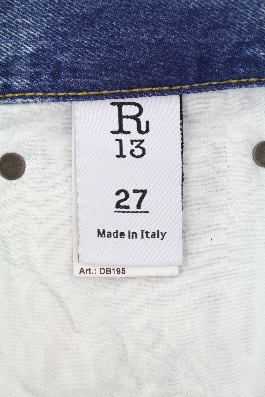 R13 CUFFED X-BF 27 Jasper Straight Faded Blue Zip PF25 86640 Size 27" / US 4 / IT 40 - 8 Thumbnail