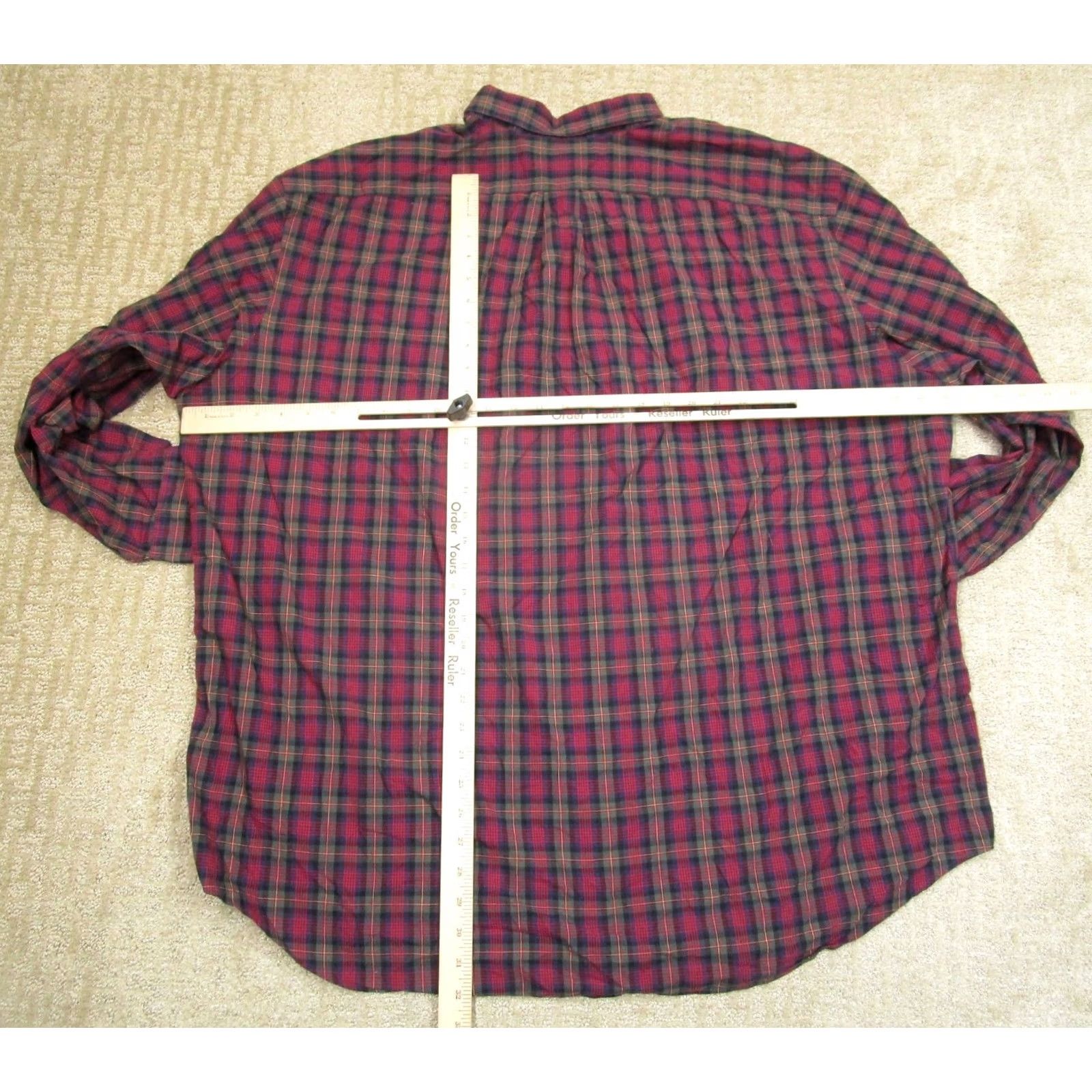 Ralph Lauren VINTAGE Ralph Lauren Shirt Mens 3XLT Red Plaid Long Sleeve Button Down Poplin Cotton Button-Up Casual Shirt Size US XXL / EU 58 / 5 - 4 Thumbnail