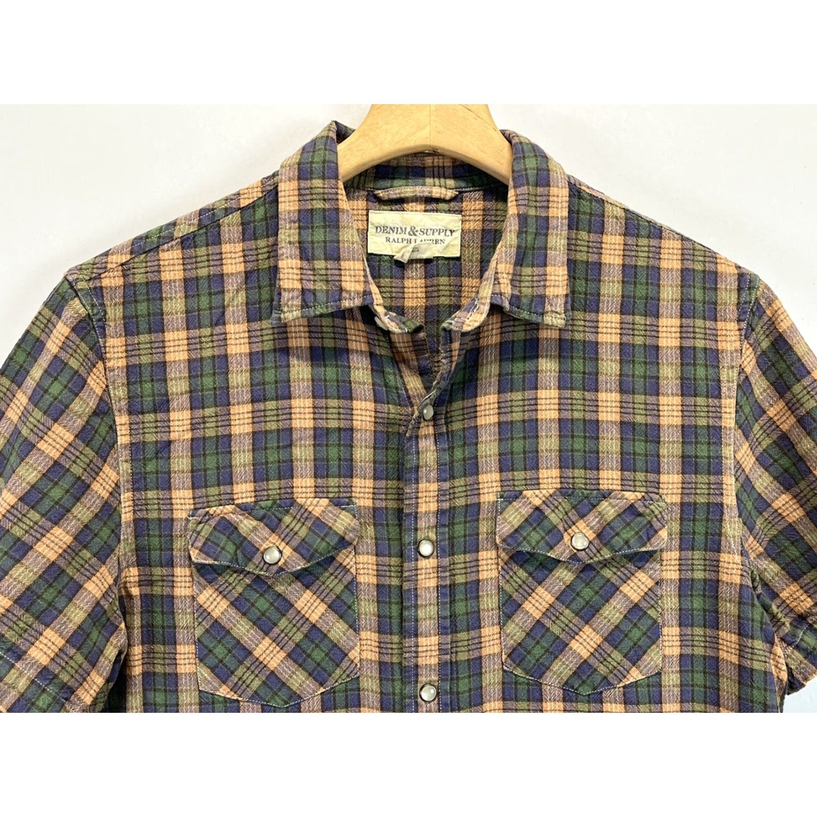 Ralph Lauren Ralph Lauren Denim and Supply Plaid Shirt Mens M GUC Pearl Snaps Western Multicolor Denim Button-Up Short Sleeve Snap Size US M / EU 48-50 / 2 - 3 Thumbnail