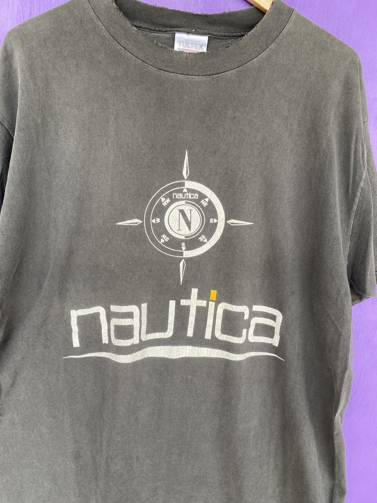 Nautica Vintage 90s Nautica compass logo faded t-shirt Size US XL / EU 56 / 4 - 3 Thumbnail