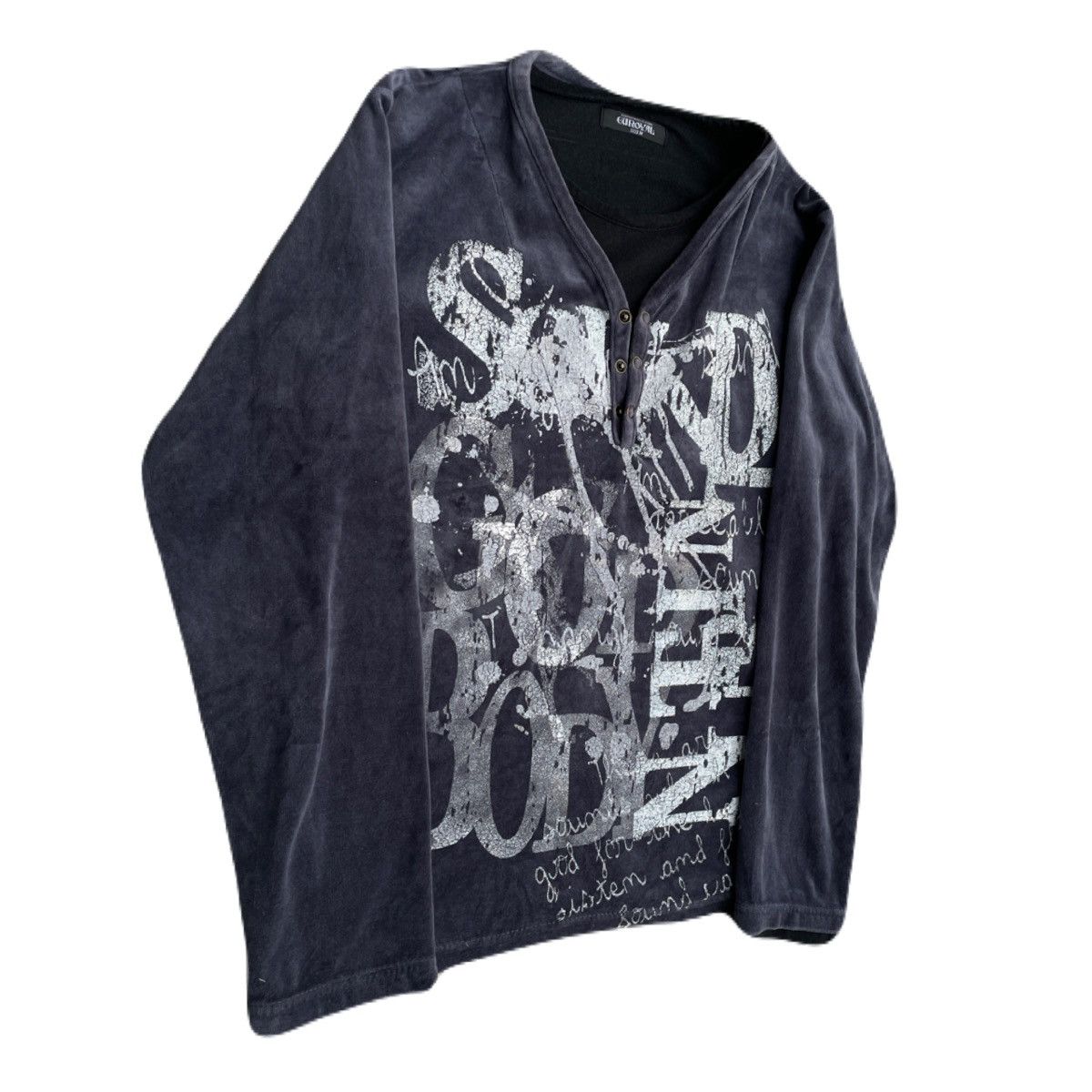If Six Was Nine 2000s Japanese archive Layered Velour Poem Long Sleeve Tee Size US S / EU 44-46 / 1 - 3 Thumbnail