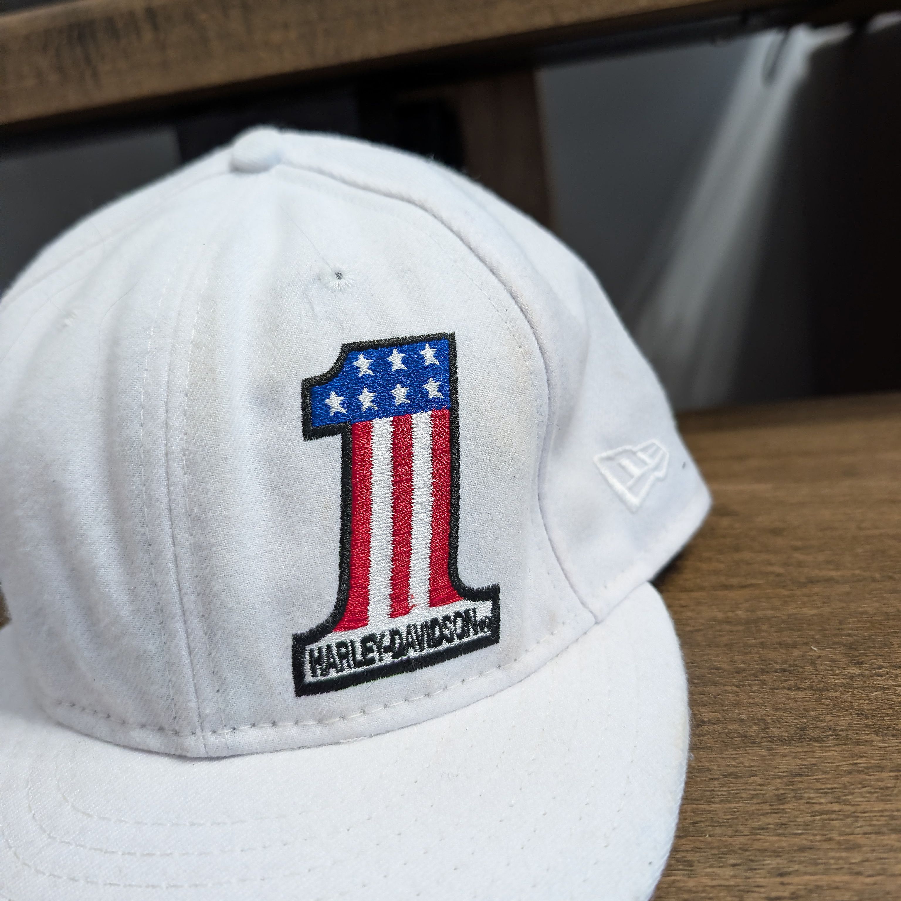 Harley Davidson New Era Harley-Davidson #1 White Fitted Cap Rare Biker Size ONE SIZE - 7 Thumbnail
