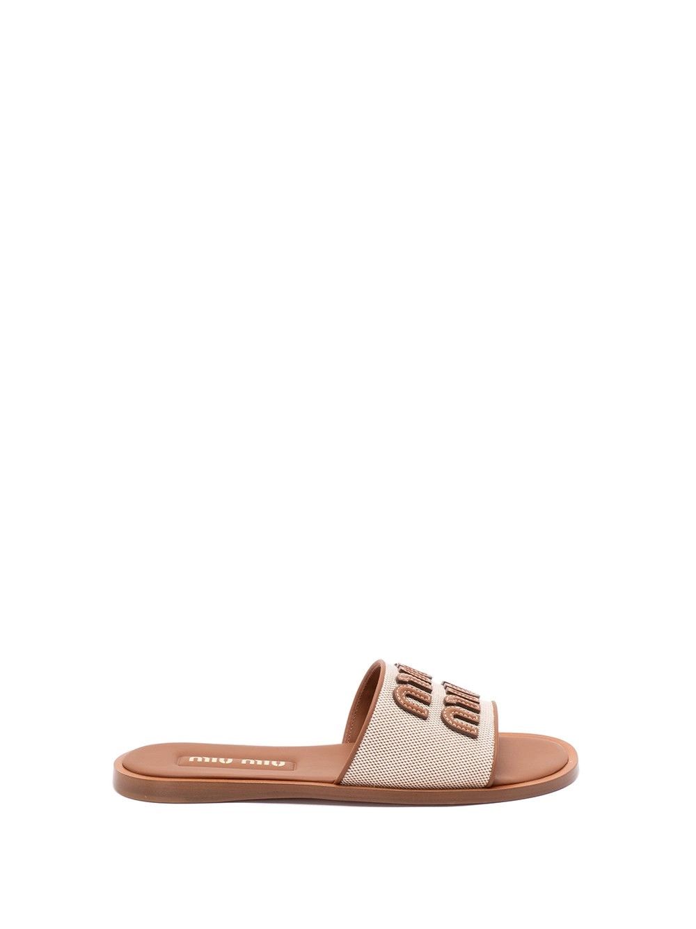Miu Miu Canvas and Leather Slides Size US 6 / IT 36 - 1 Thumbnail