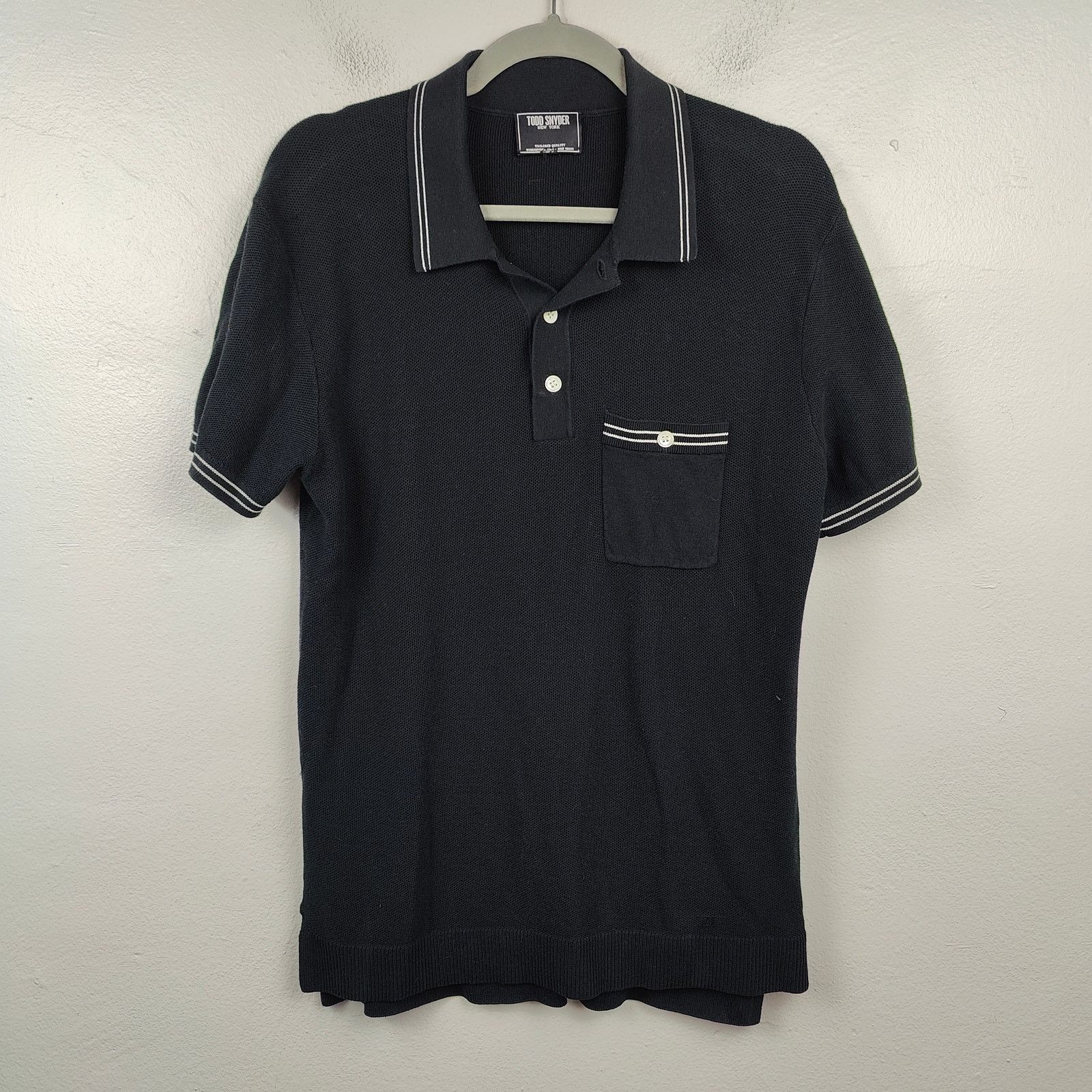 Todd Snyder Todd Snyder Silk Cotton Polo Shirt Mens Small Black White Size US S / EU 44-46 / 1 - 1 Thumbnail