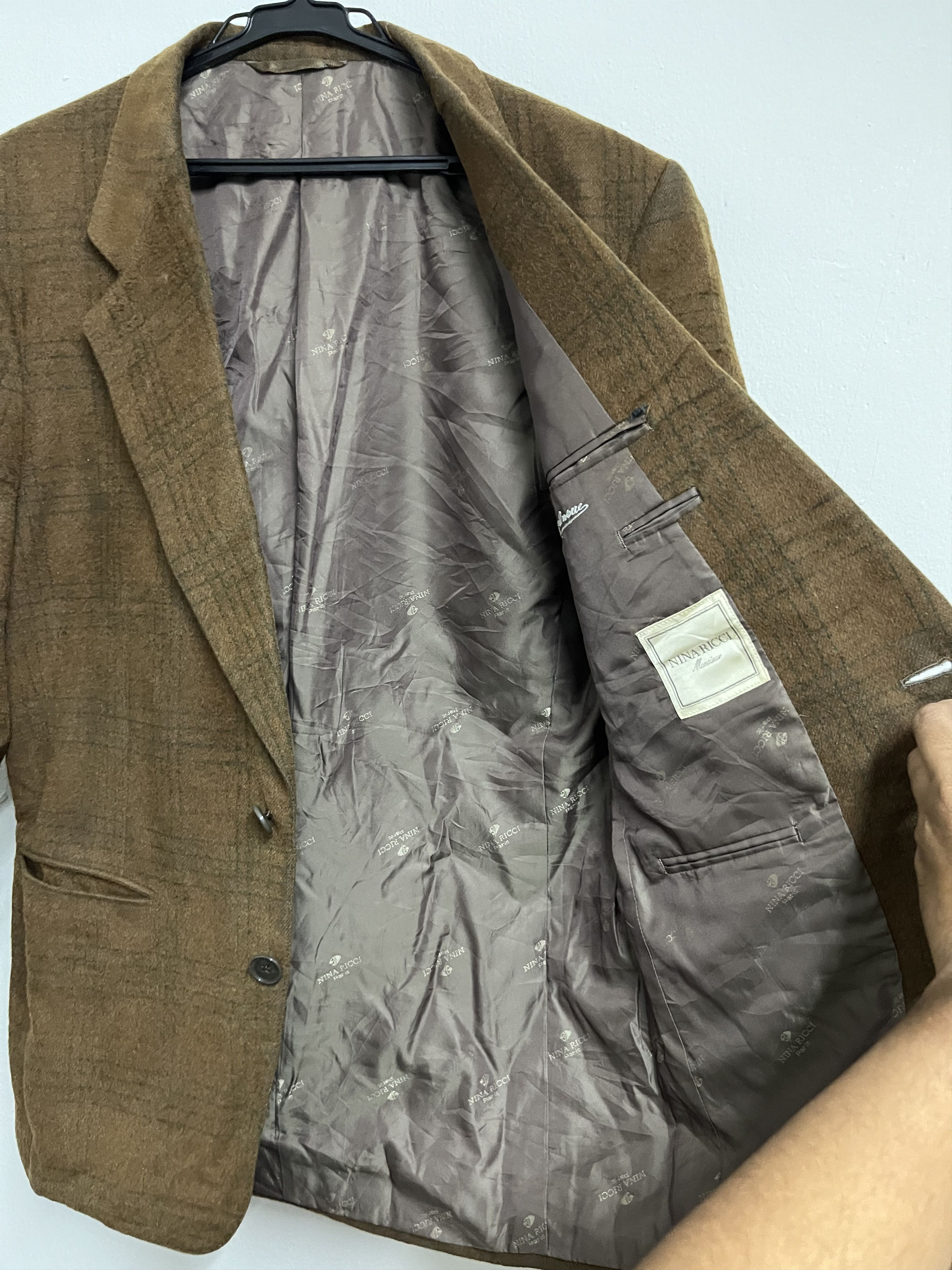 Stefano Ricci 💥Luxurious NINA RICCI MONSIEUR Brown PLAID Wool Blazer Size US M / EU 48-50 / 2 - 13 Thumbnail