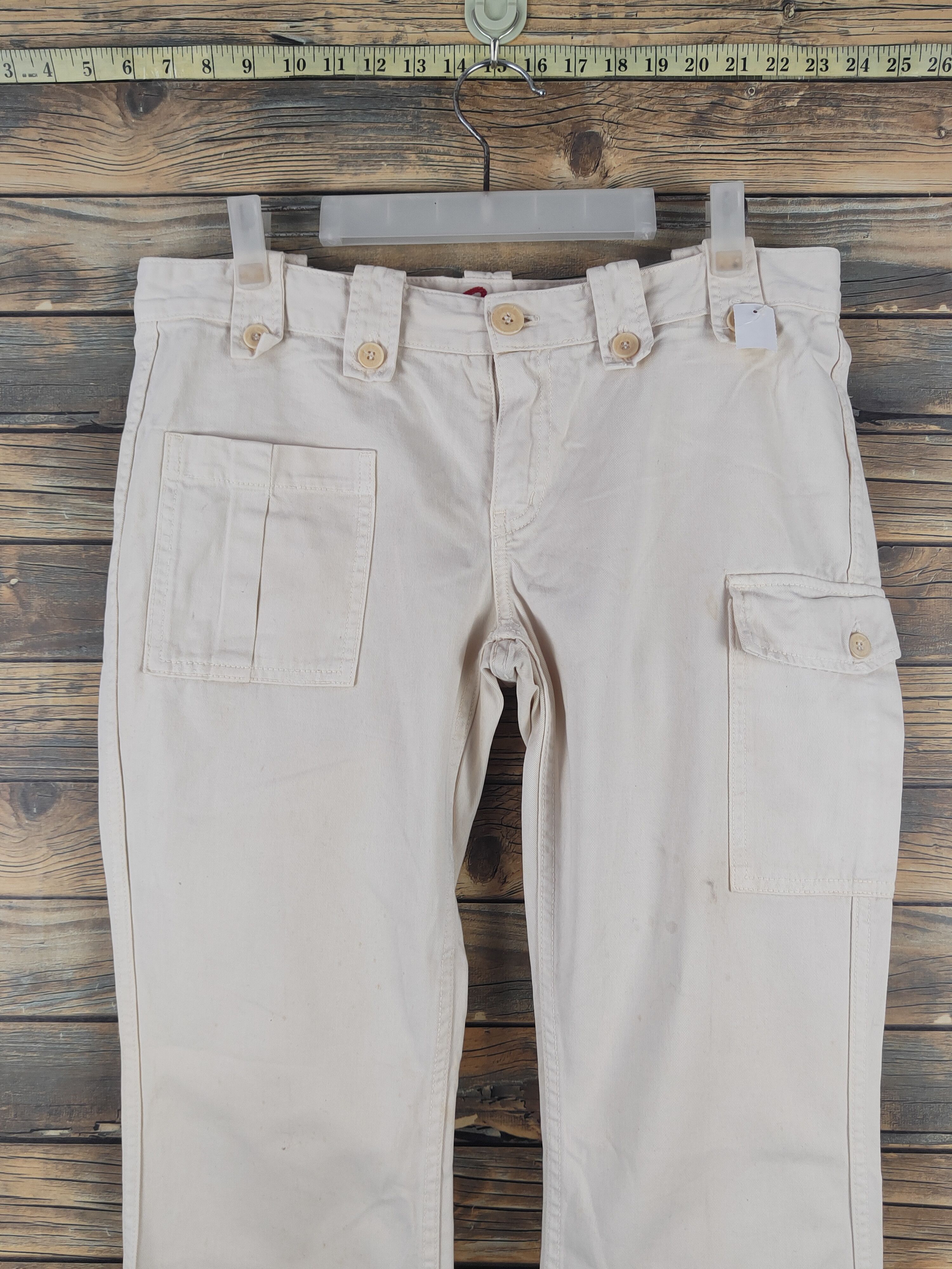 Japanese Brand DL Blue Cult Ivory Multipocket Tactical Cargo Pants #1791 Size 32" / US 10 / IT 46 - 2 Thumbnail