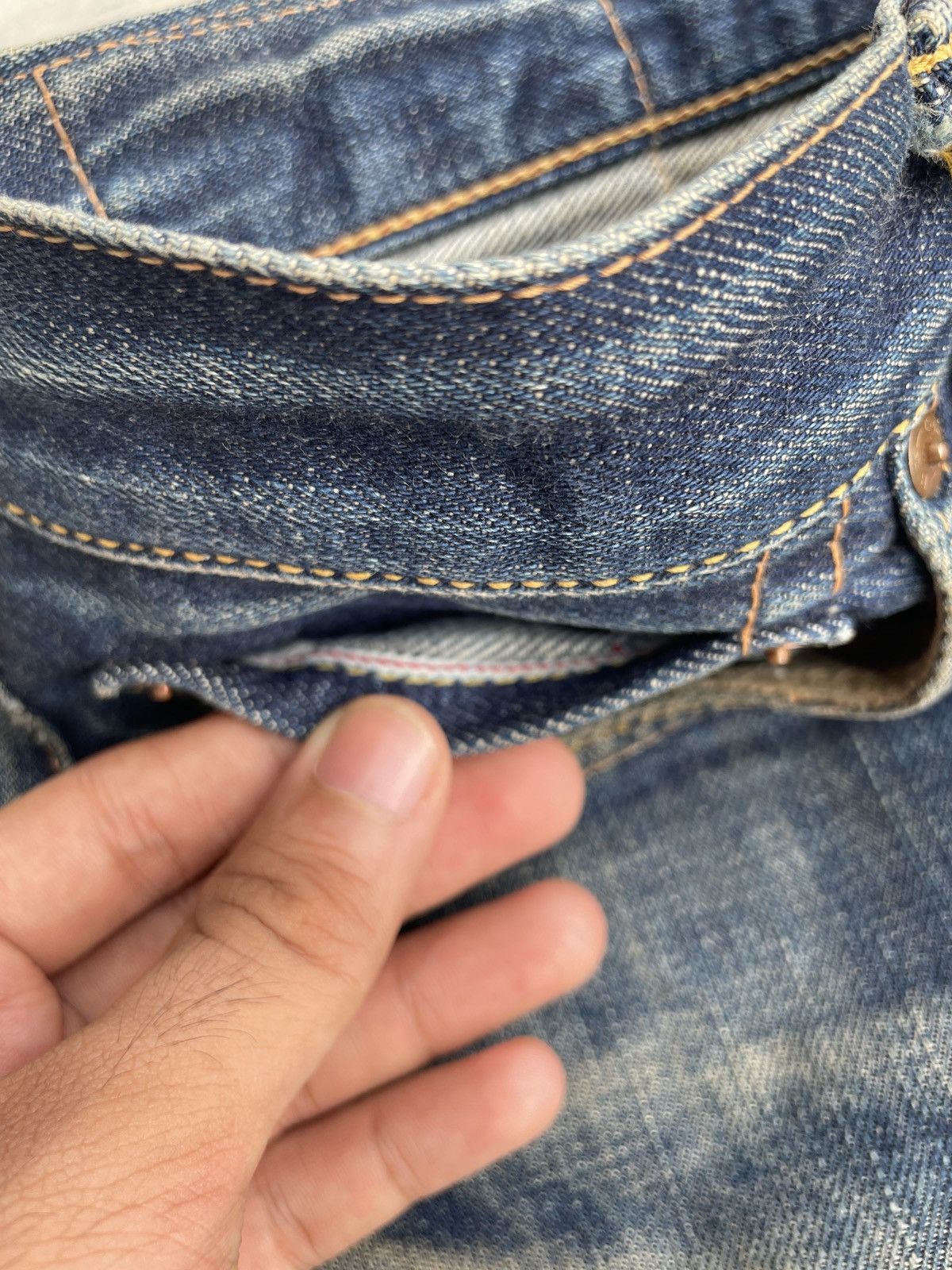 Evisu VINTAGE 90s EVISU SELVEDGE DENIM RED DAICOCK Size US 29 - 11 Thumbnail
