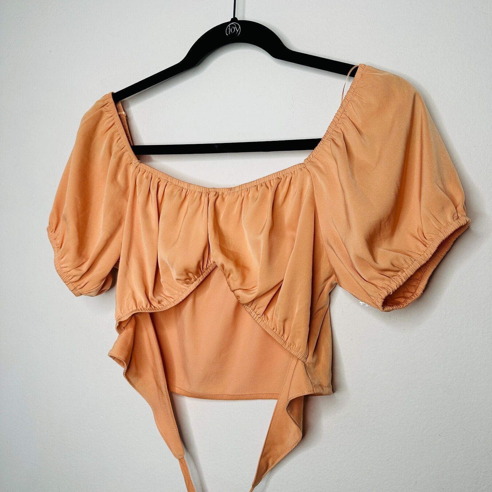 Other Le Lis Peach Puffed Sleeve Front Tie Elastic Crop Top L Size L / US 10 / IT 46 - 7 Thumbnail