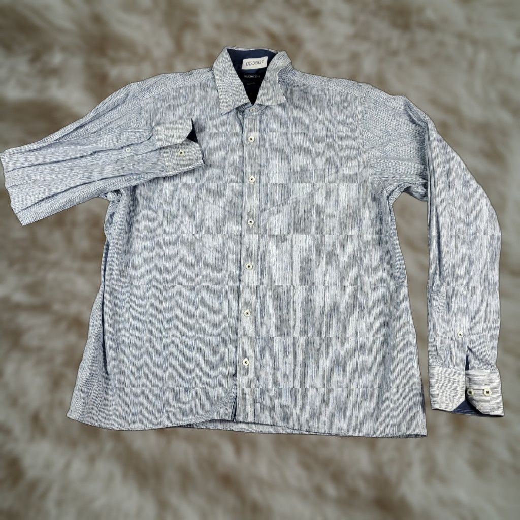 BUGATCHI Bugatchi Uomo Button-Up Shirt Mens Size Large Brown Striped Classic Fit Button Up Run Short Collar Style Point Collared High-Quality? Size US L / EU 52-54 / 3 - 1 Thumbnail