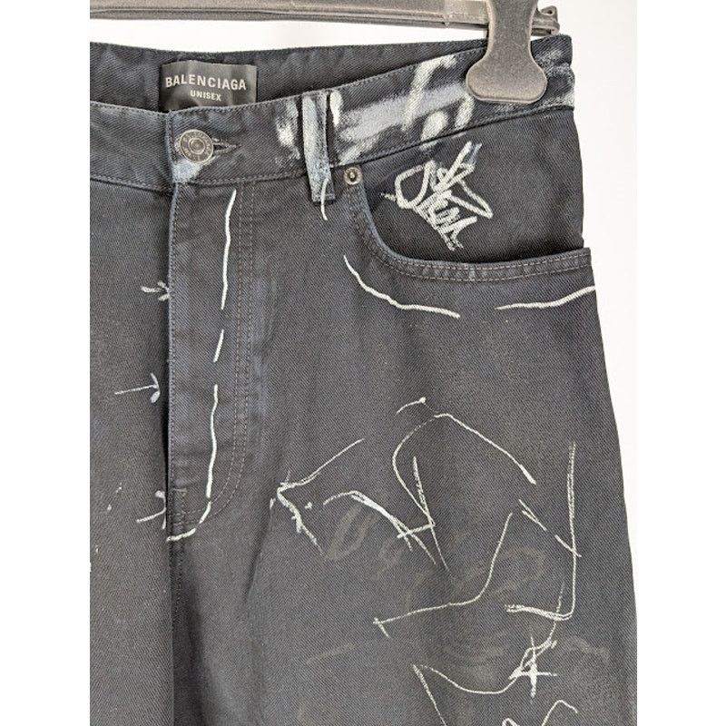 Balenciaga o1rshd1 Q:3 / Baggy Pants / Jeans in Black Size US 30 / EU 46 - 8 Thumbnail