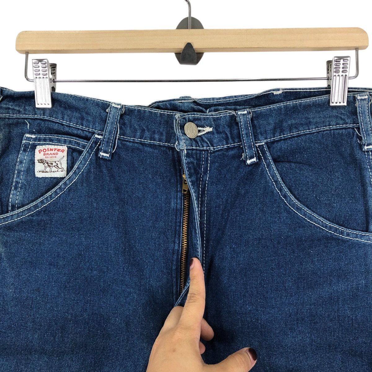 Pointer Vintage 90s POINTER Made In USA Carpenter Baggy Denim Jeans Size US 32 / EU 48 - 3 Thumbnail
