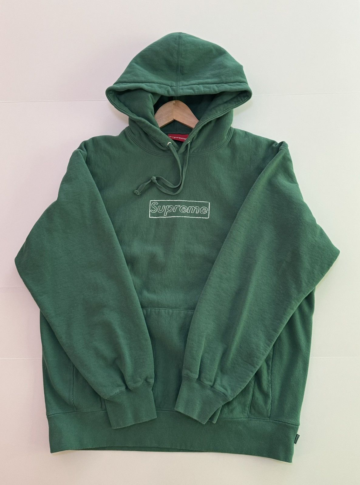 Supreme Supreme Kaws Chalk Logo Hoodie Green | Grailed