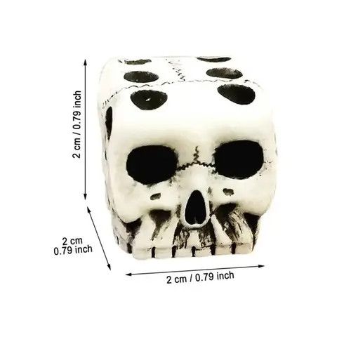 Other Handmade White Skull Dice (2 pcs) Size ONE SIZE - 4 Thumbnail
