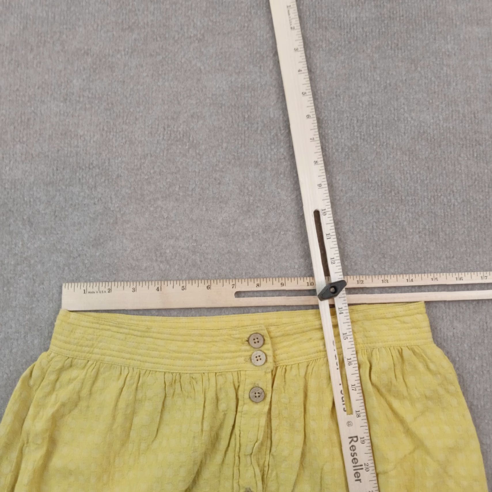 Vintage Alya Skirt Womens Small Yellow Knee Length Lined Buttons Casual Lightweight Z Size 28" / US 6 / IT 42 - 4 Thumbnail