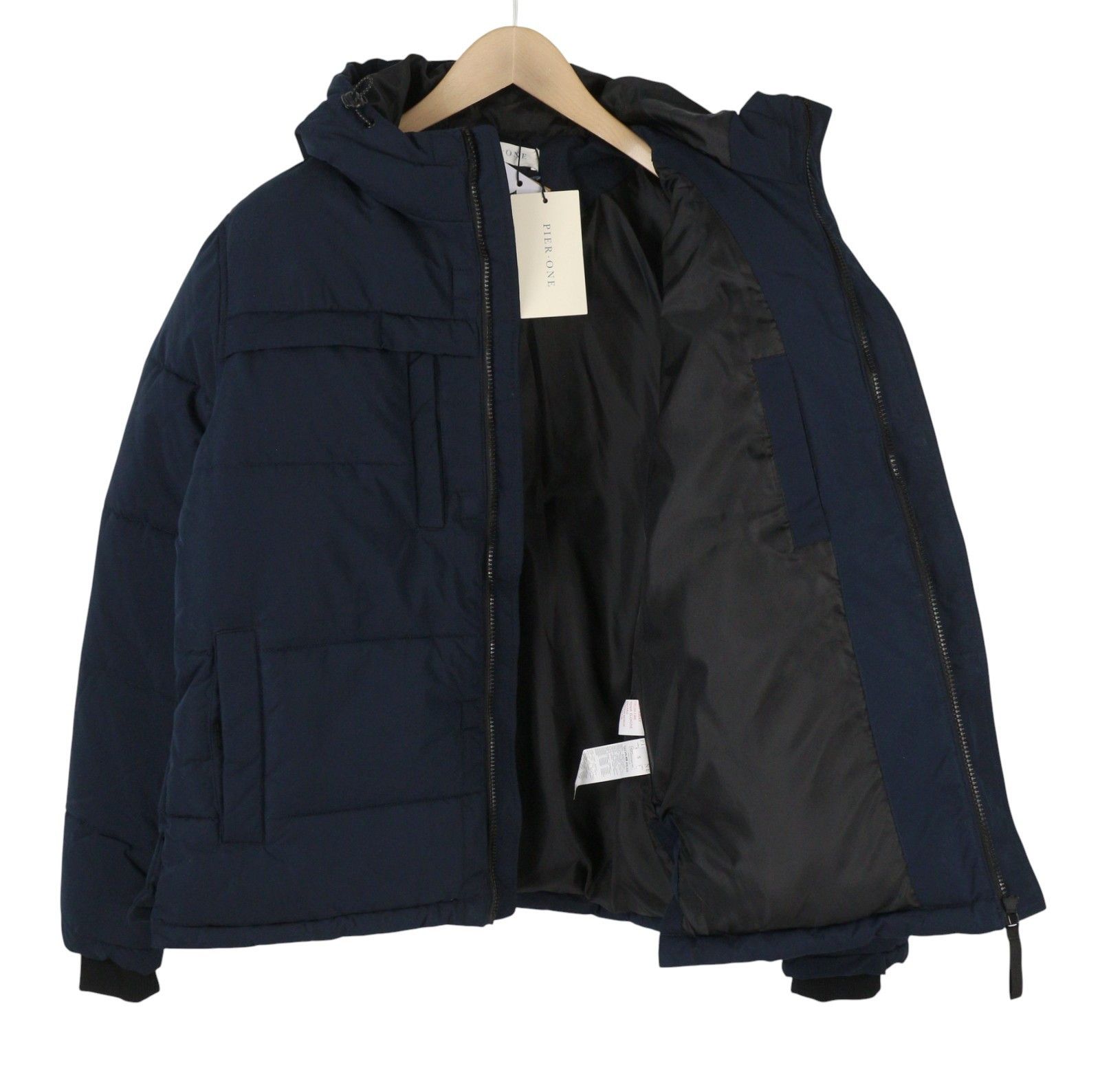 Other S Dark Blue Padded Hooded Quilted Lined 88052 Size S / US 4 / IT 40 - 4 Thumbnail