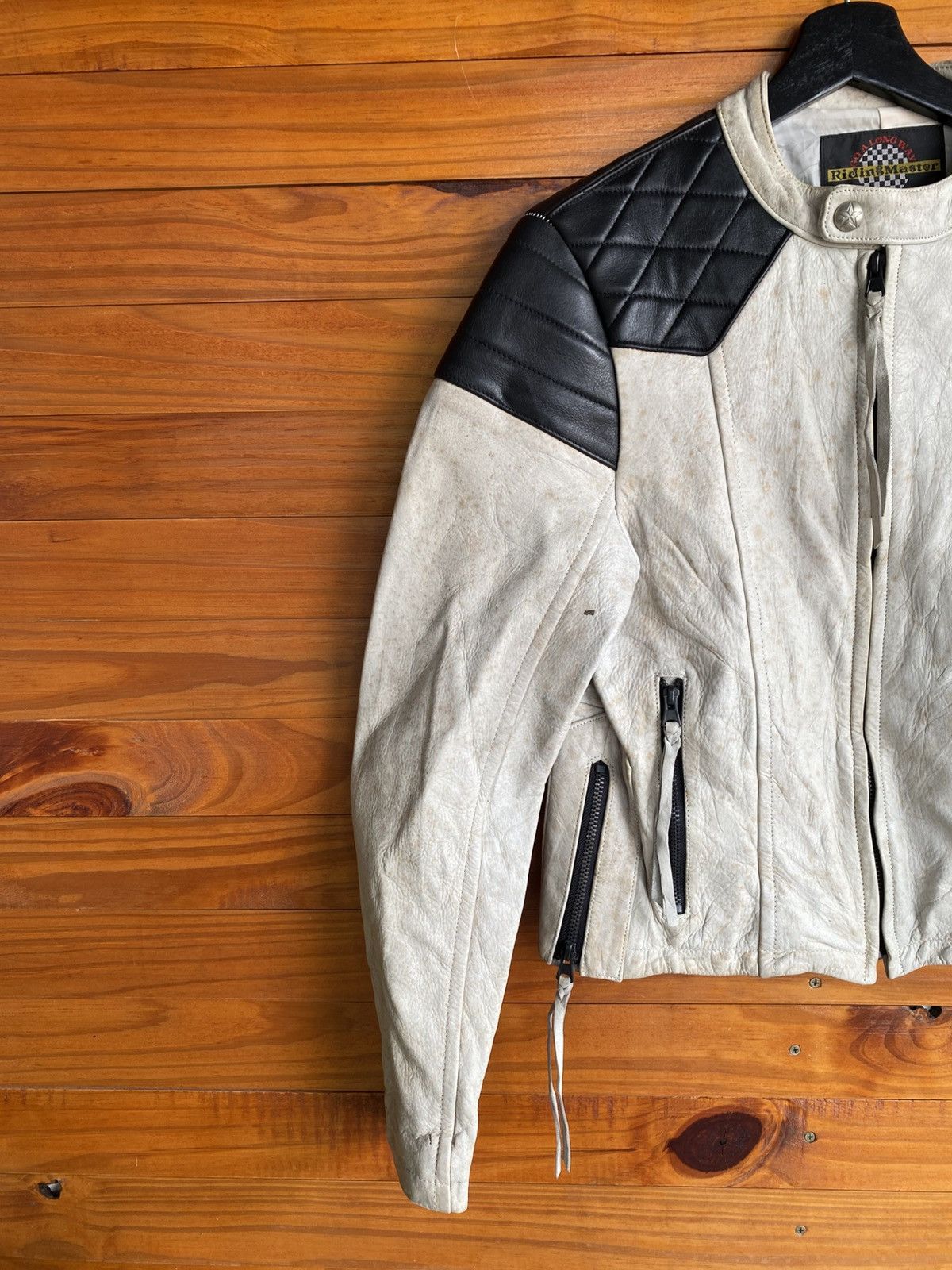 Vintage Rich Master Y2 Leather Motorcycle Cream Black Café Racer Size US S / EU 44-46 / 1 - 7 Thumbnail