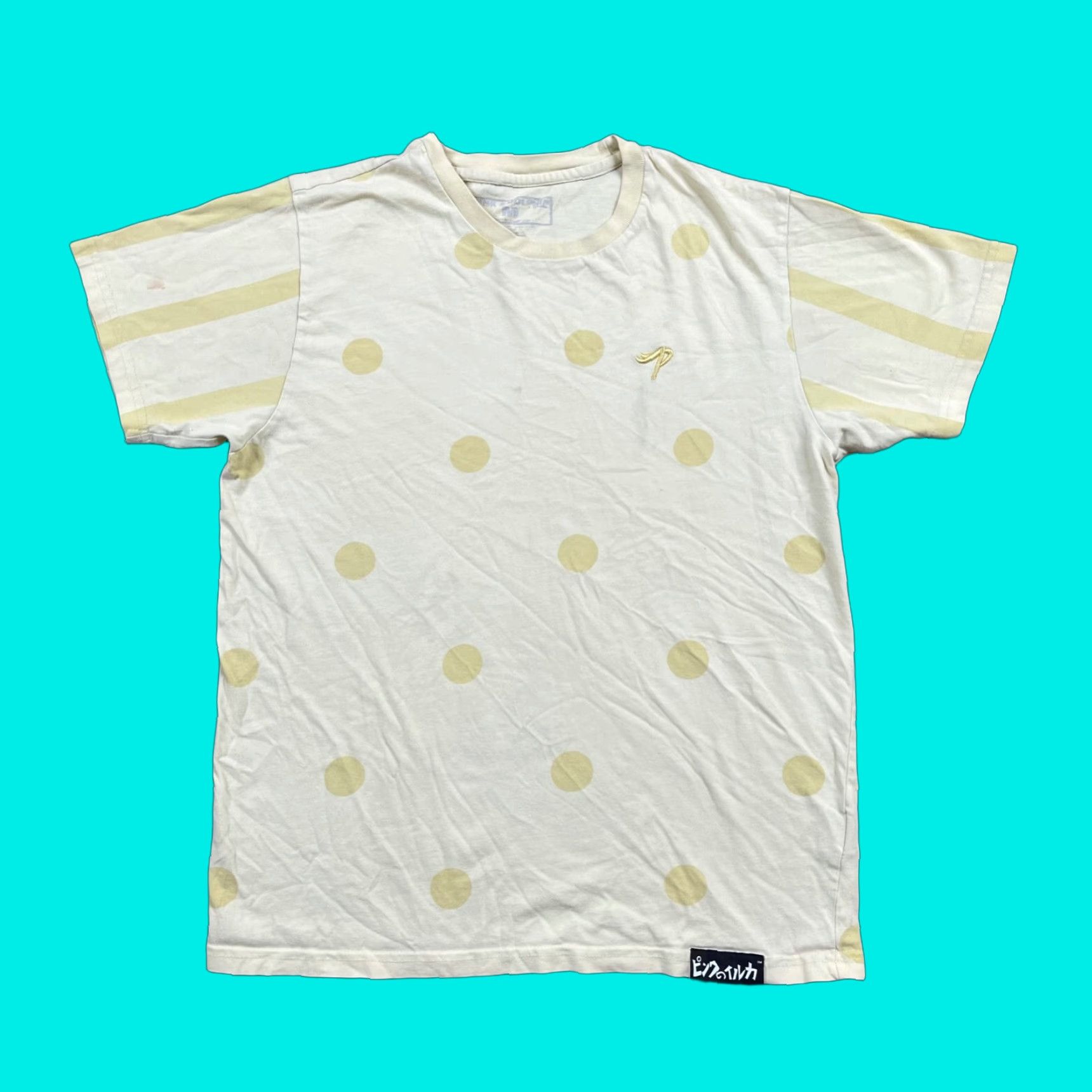 Pinko Pink Dolphin Shirt | T-Shirt | Men | M | Yellow Polka Dot AOP Short Sleeve Tee | Designer Colorful Streetwear Size US M / EU 48-50 / 2 - 1 Thumbnail