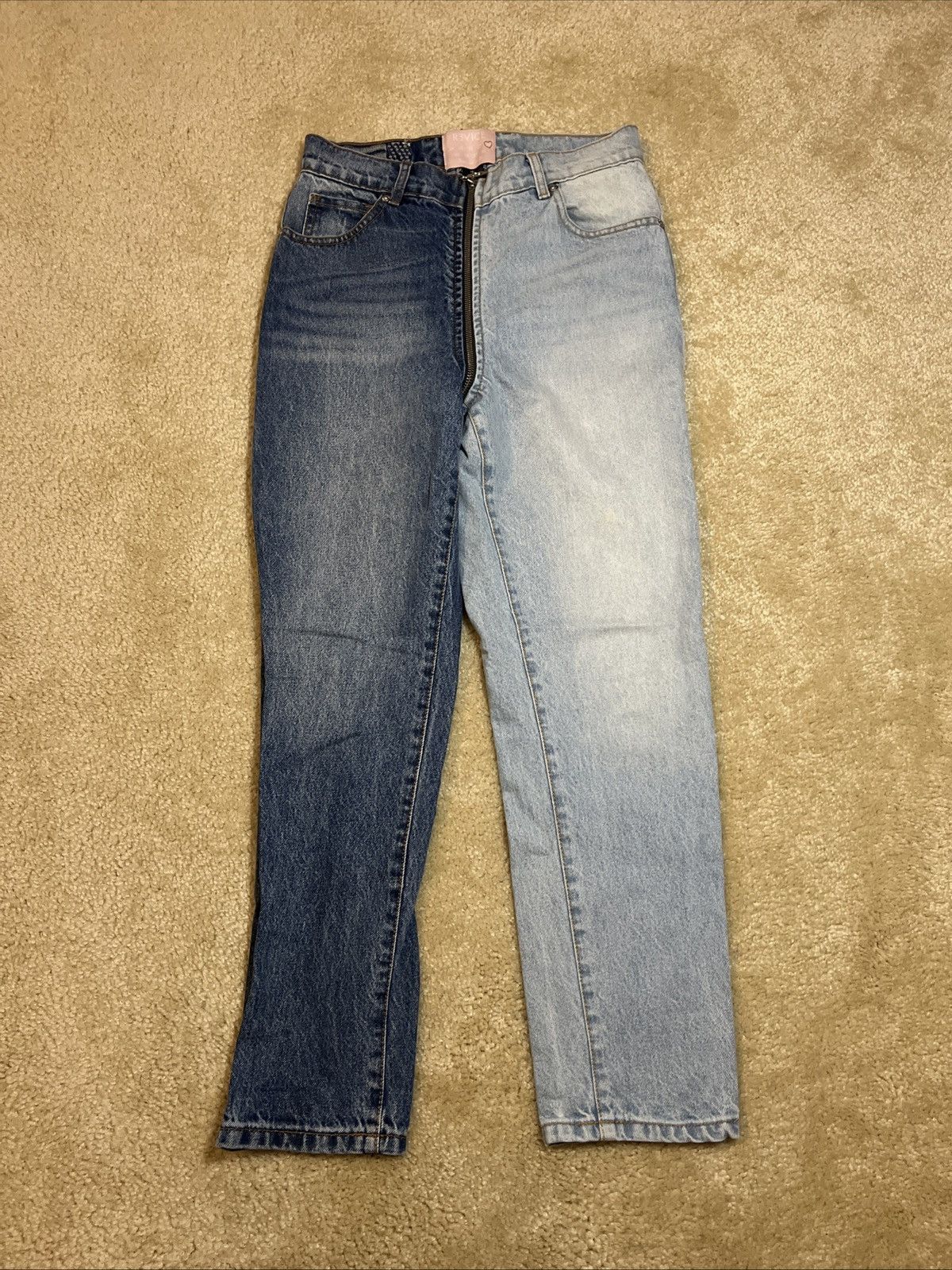 Other Revice Denim High Waisted Two Tone Dark And Light Wash Jeans Size 28" / US 6 / IT 42 - 2 Thumbnail