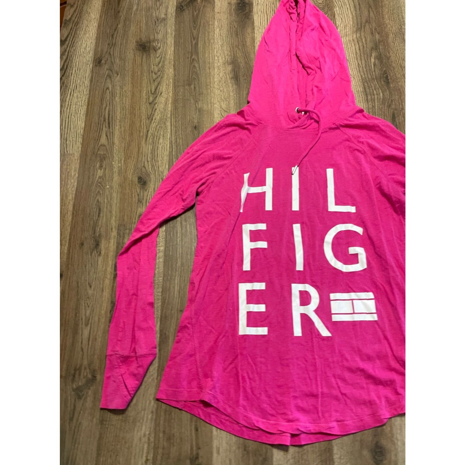 Tommy Hilfiger Tommy Hilfiger Hoodie Womens Large Pink Pullover Logo Brand Regular Size L Casual Modern Logo Pullover Hoodie Mens Womens? Wait. Size L / US 10 / IT 46 - 4 Thumbnail
