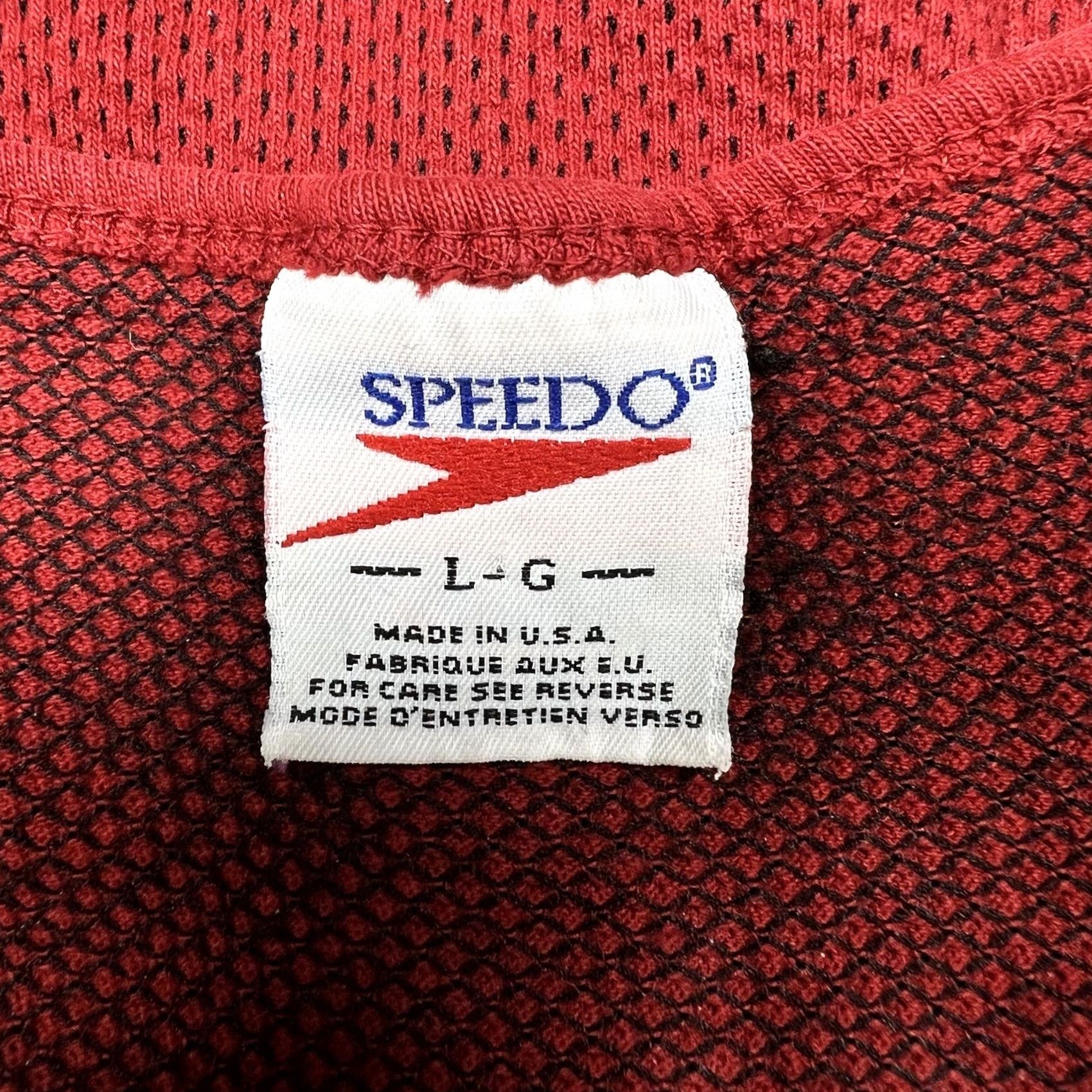 Speedo VINTAGE Speedo Red Tank Top Shirt Large Puff Print Logo Beach Pool Made USA Size US L / EU 52-54 / 3 - 2 Thumbnail