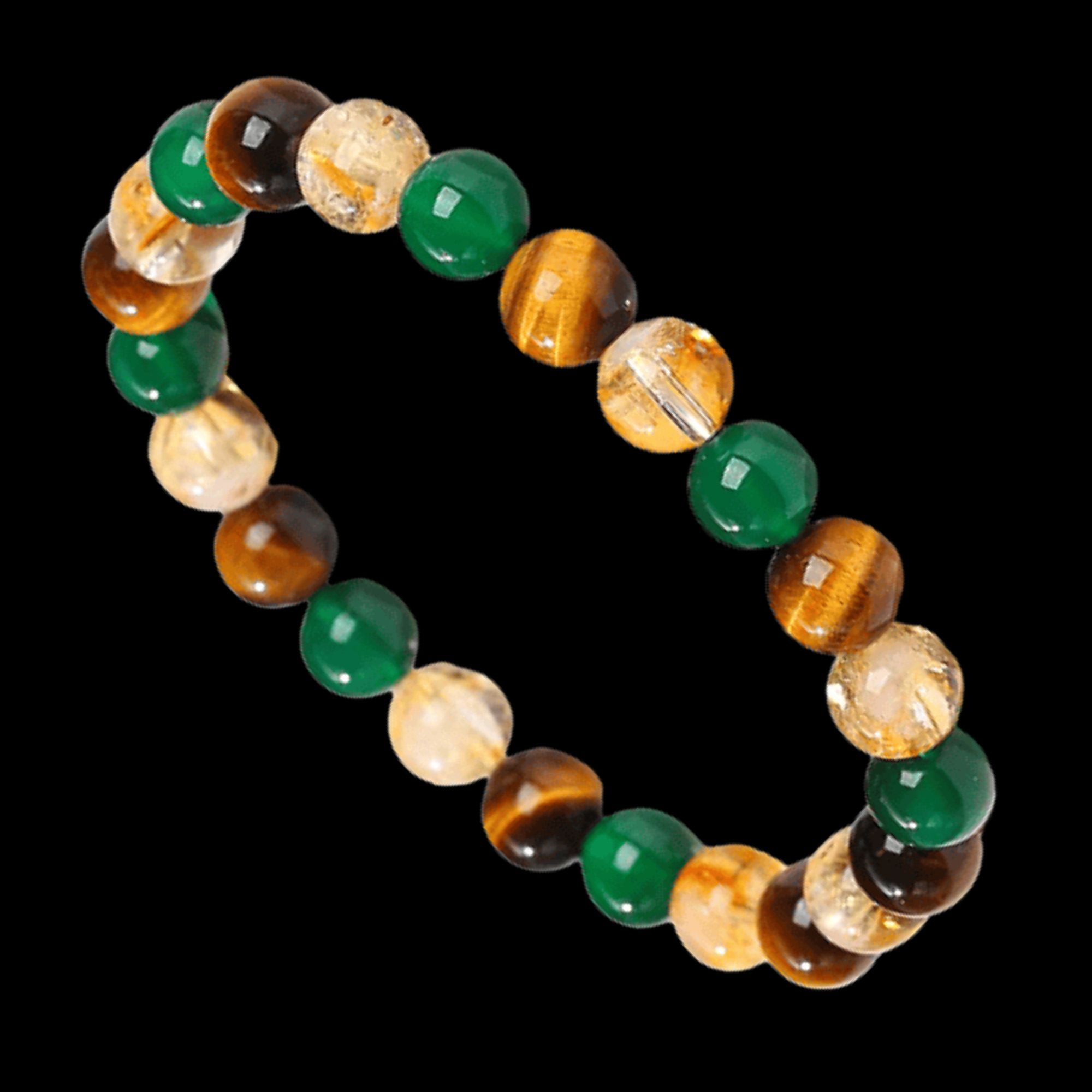 Other Natural Yellow Tiger Eye Green Agate Citrine Bracelet Size ONE SIZE - 1 Thumbnail