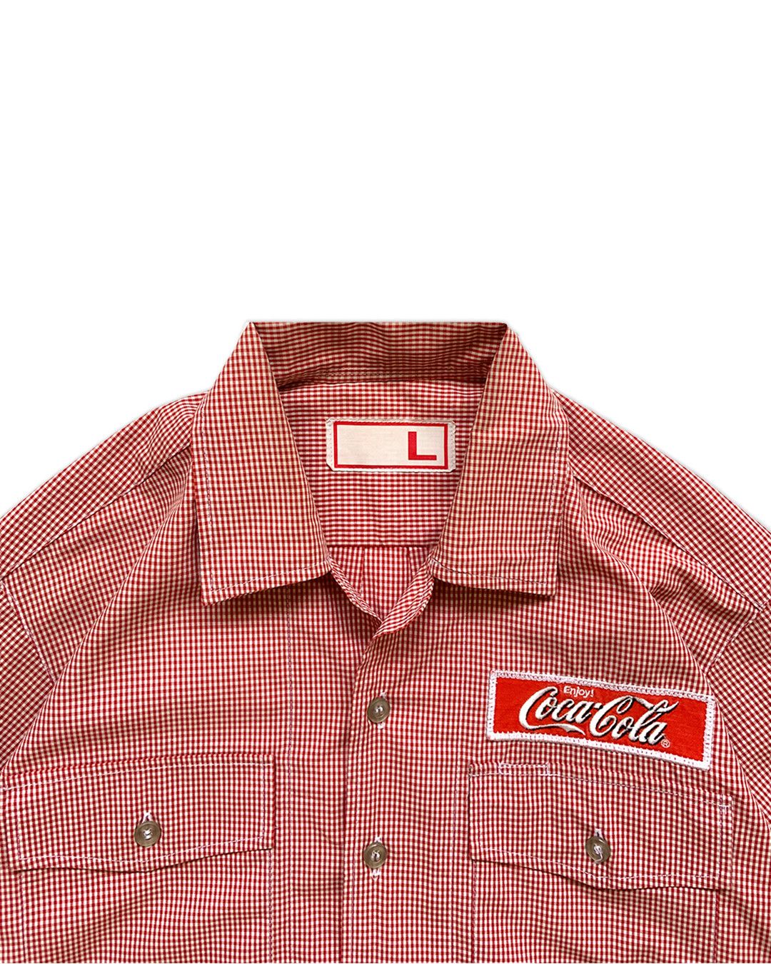 Coca Cola Boxy Shirt - Vintage Coca Cola red square pattern Size US XL / EU 56 / 4 - 5 Thumbnail