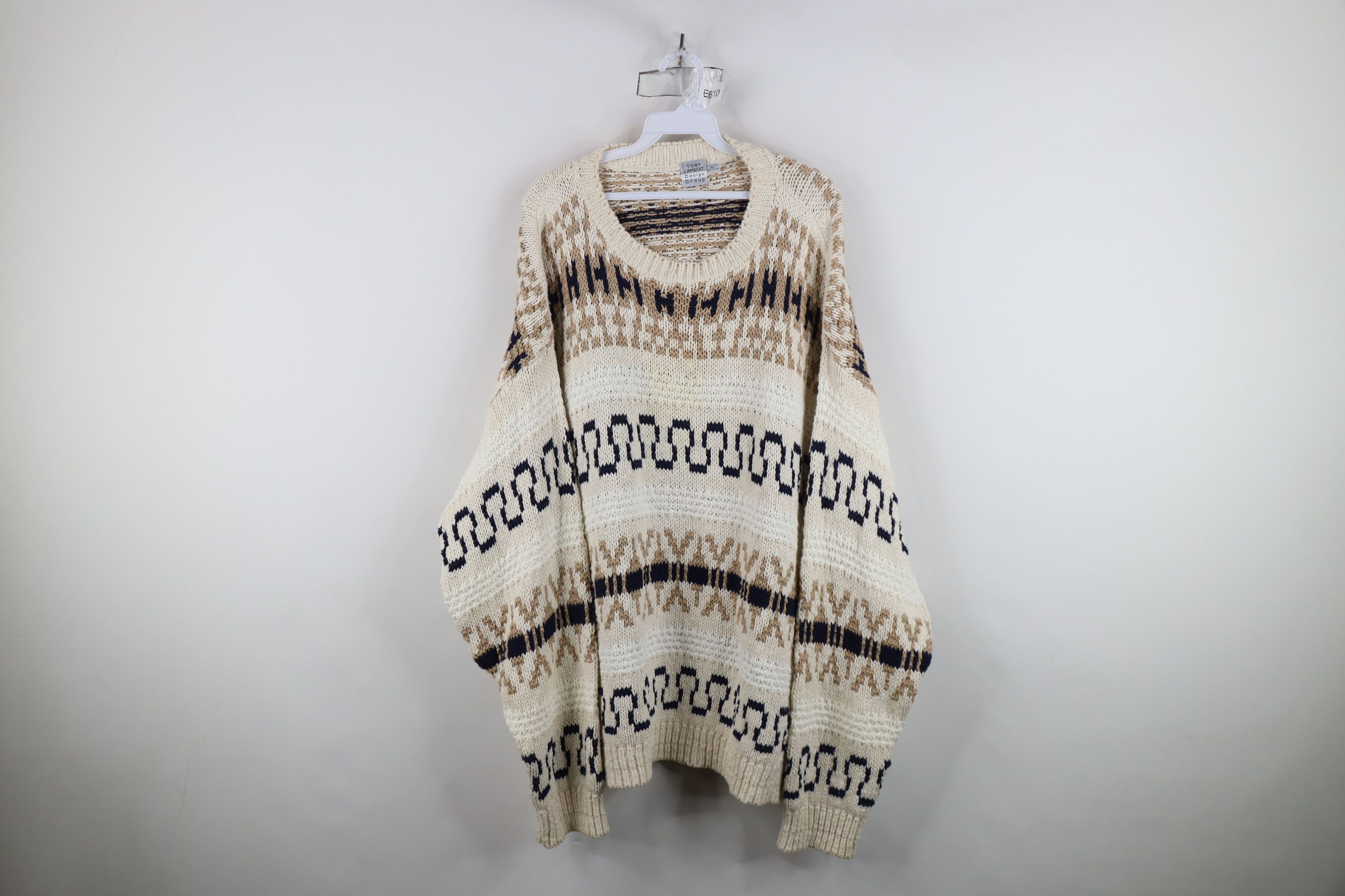 Vintage Vintage 90s Streetwear Chunky Knit Crewneck Sweater USA Size US XL / EU 56 / 4 - 1 Thumbnail