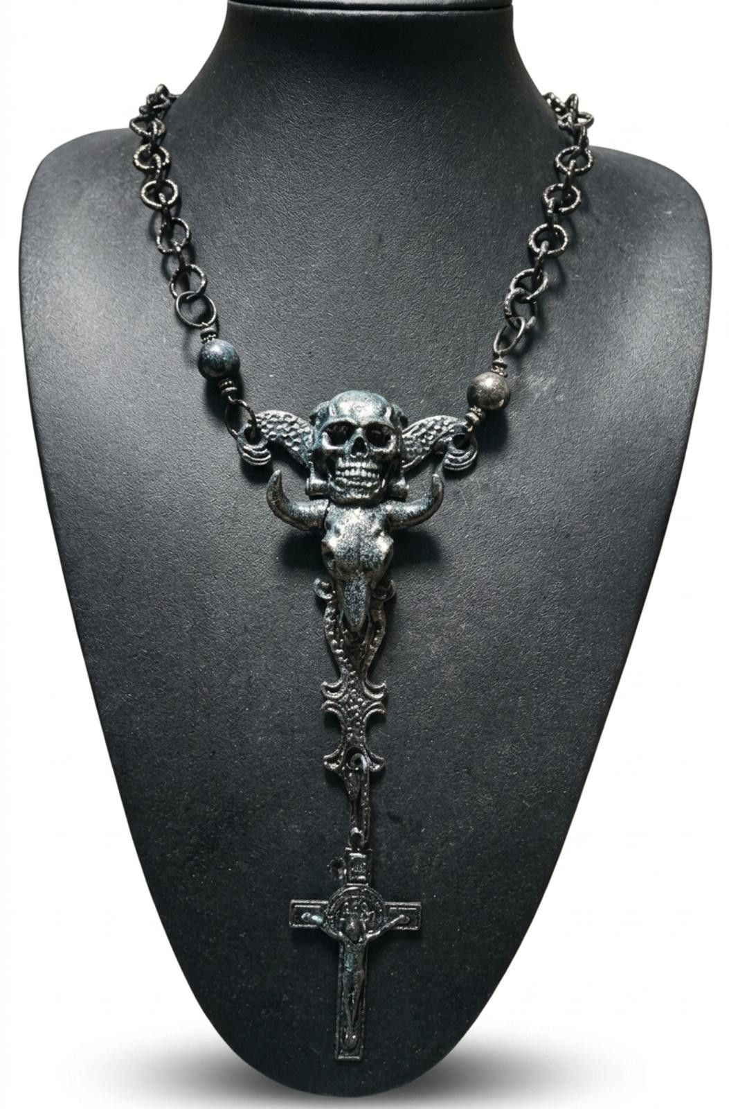 Jean Paul Gaultier Jean Paul Gaultier - Skull and Cross Pendant Chain Necklace Size ONE SIZE - 1 Thumbnail