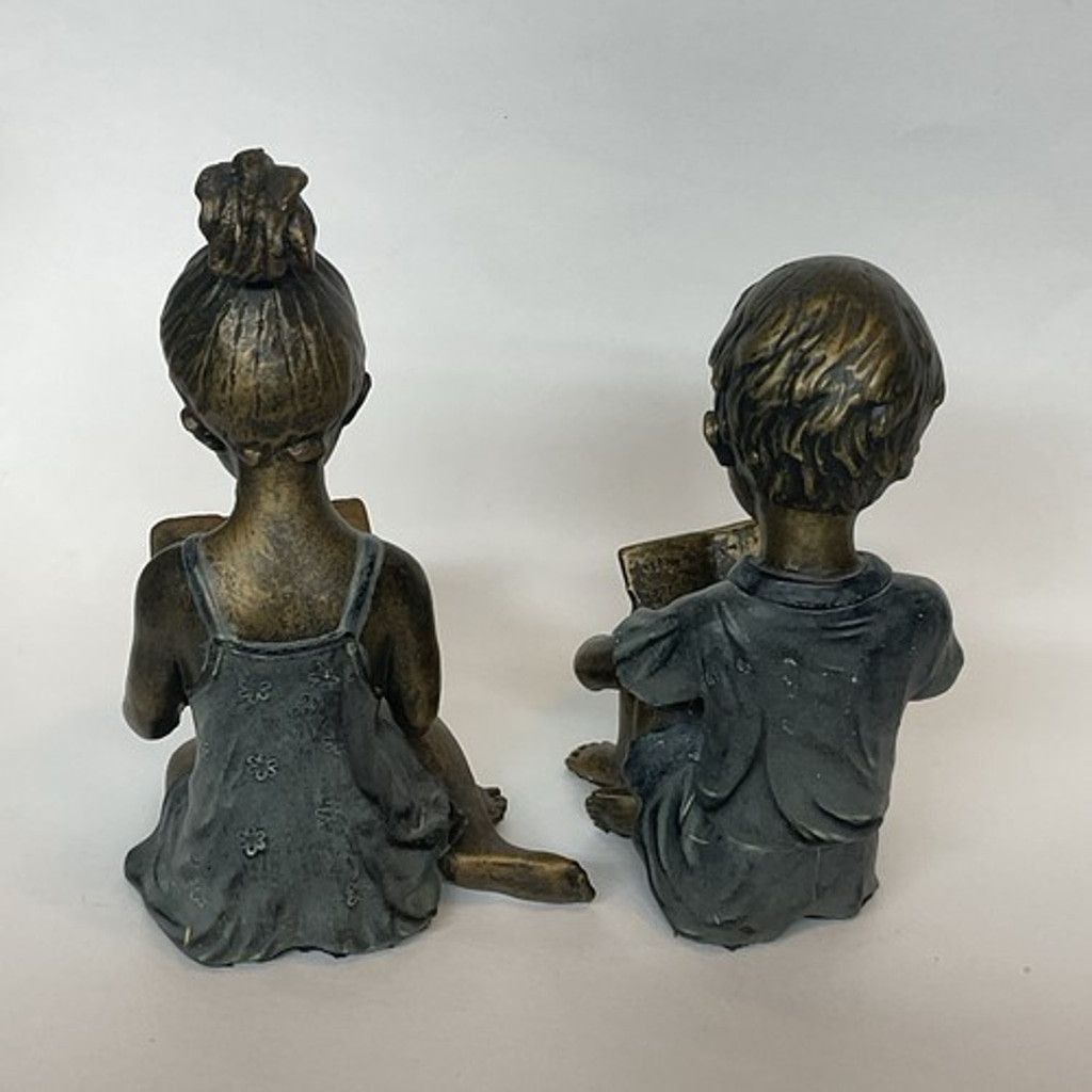 Other VTG SPI Home Pair of Cast Brass Boy & Girl Sculptural 7" Tal Size ONE SIZE - 8 Thumbnail