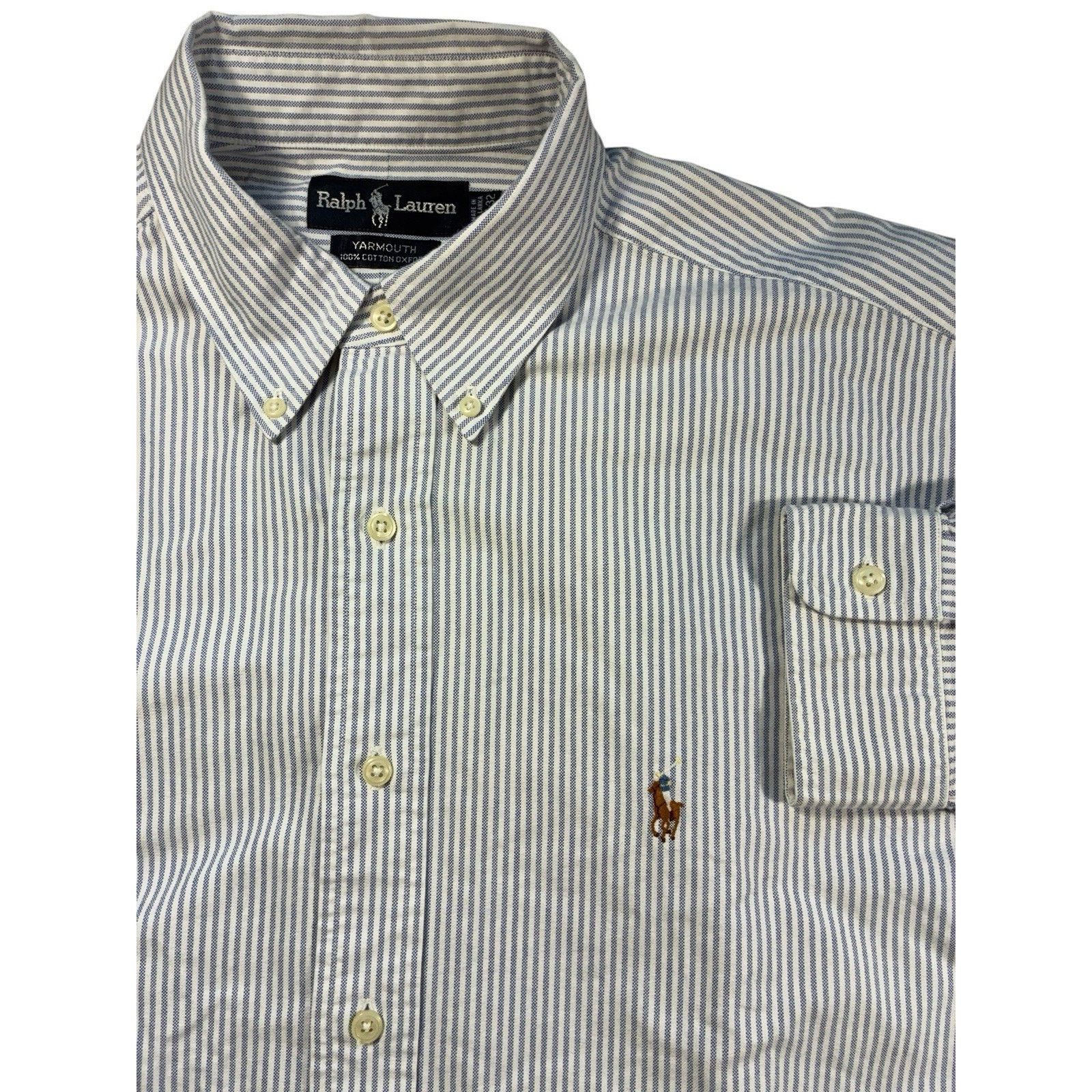 Polo Ralph Lauren VTG 90s Ralph Lauren Yarmouth Oxford Stripe Shirt Men 16.5 Size US L / EU 52-54 / 3 - 12 Thumbnail