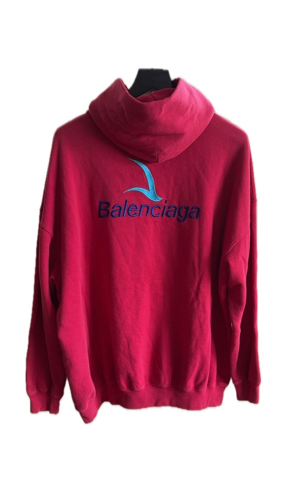 image of Never Worn Balenciaga Unisex Hoodie in Fuchsia, Men's (Size 2XS)