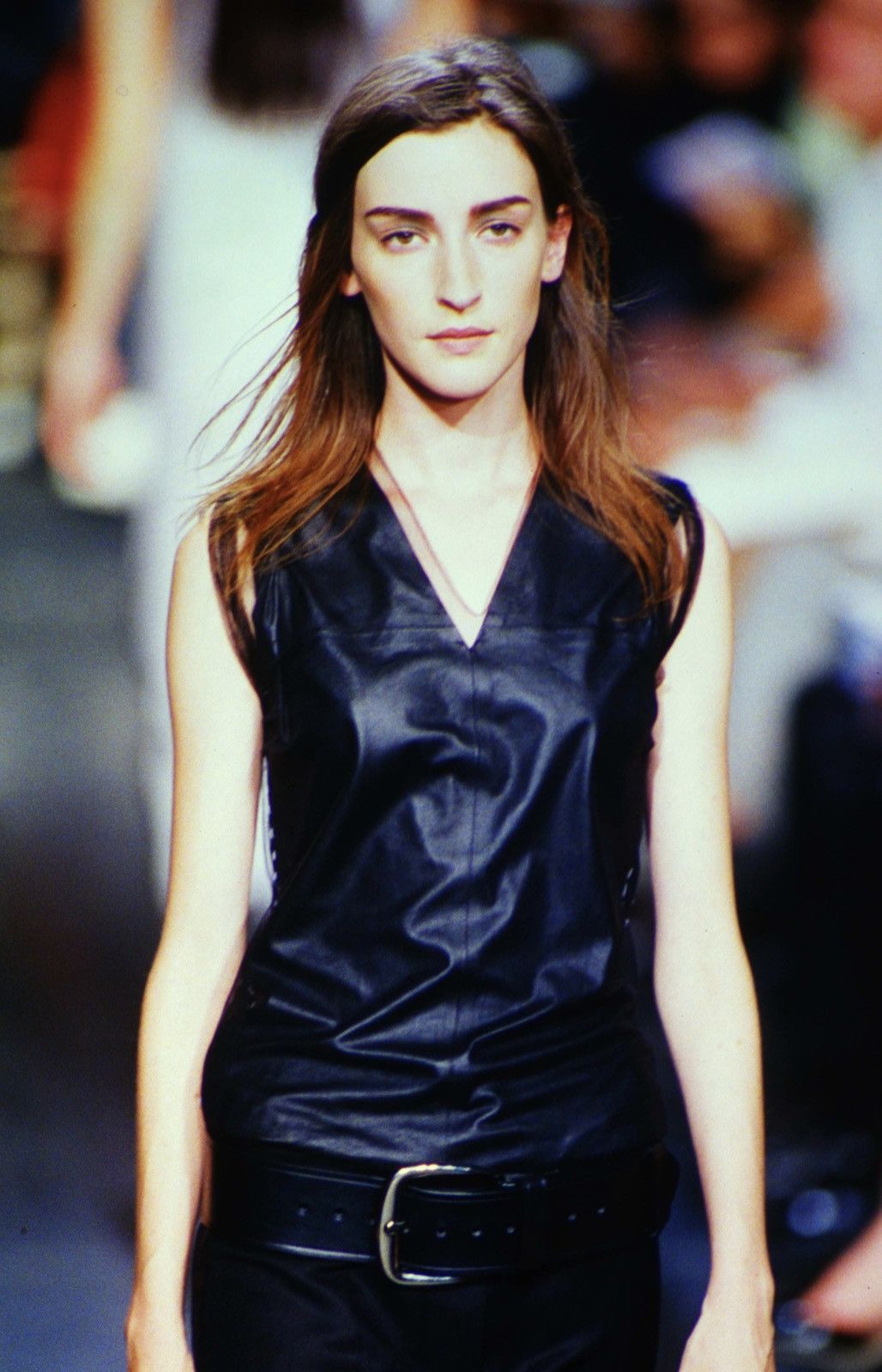 Ann Demeulemeester Ann Demeulemeester SS00 Oversized Black Leather Belt Size 30 - 7 Thumbnail
